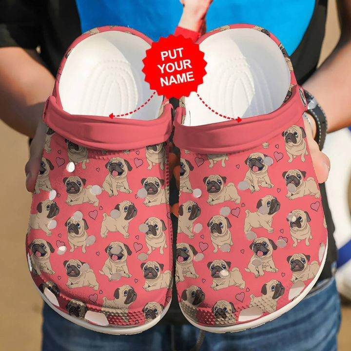 Dog - Pug I Love Pugs Custom Clog Shoes For Men And Women