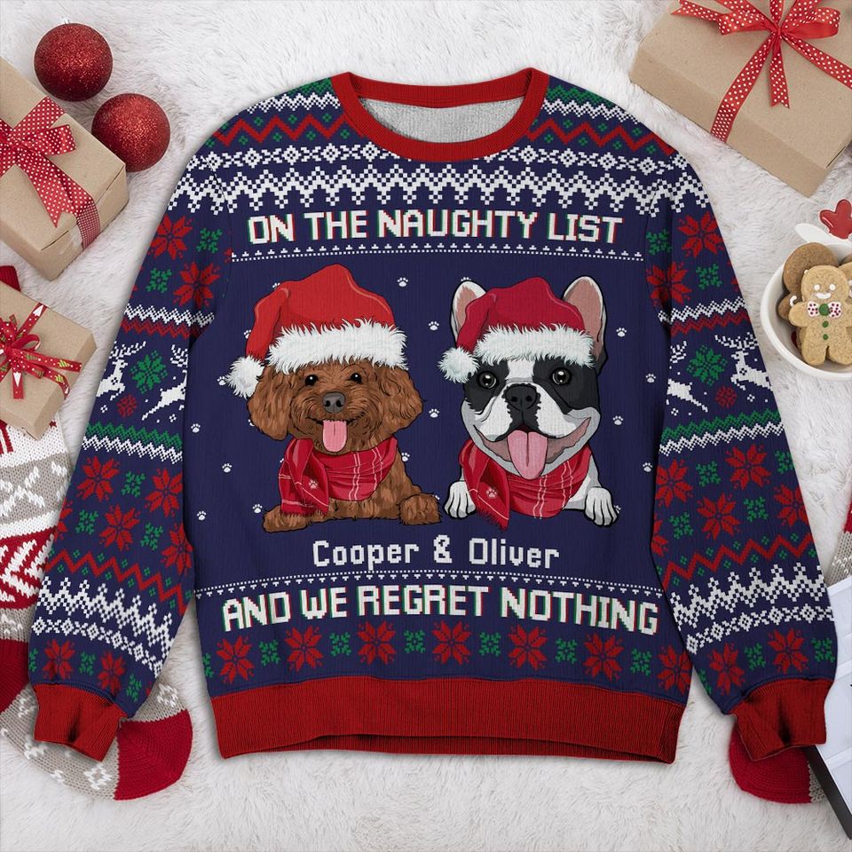 Dog Regret Nothing - Personalized Custom All-Over-Print Sweatshirt - Image 2