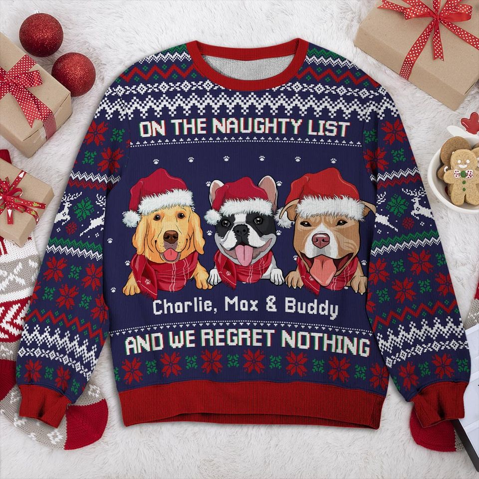 Dog Regret Nothing - Personalized Custom All-Over-Print Sweatshirt - Image 3