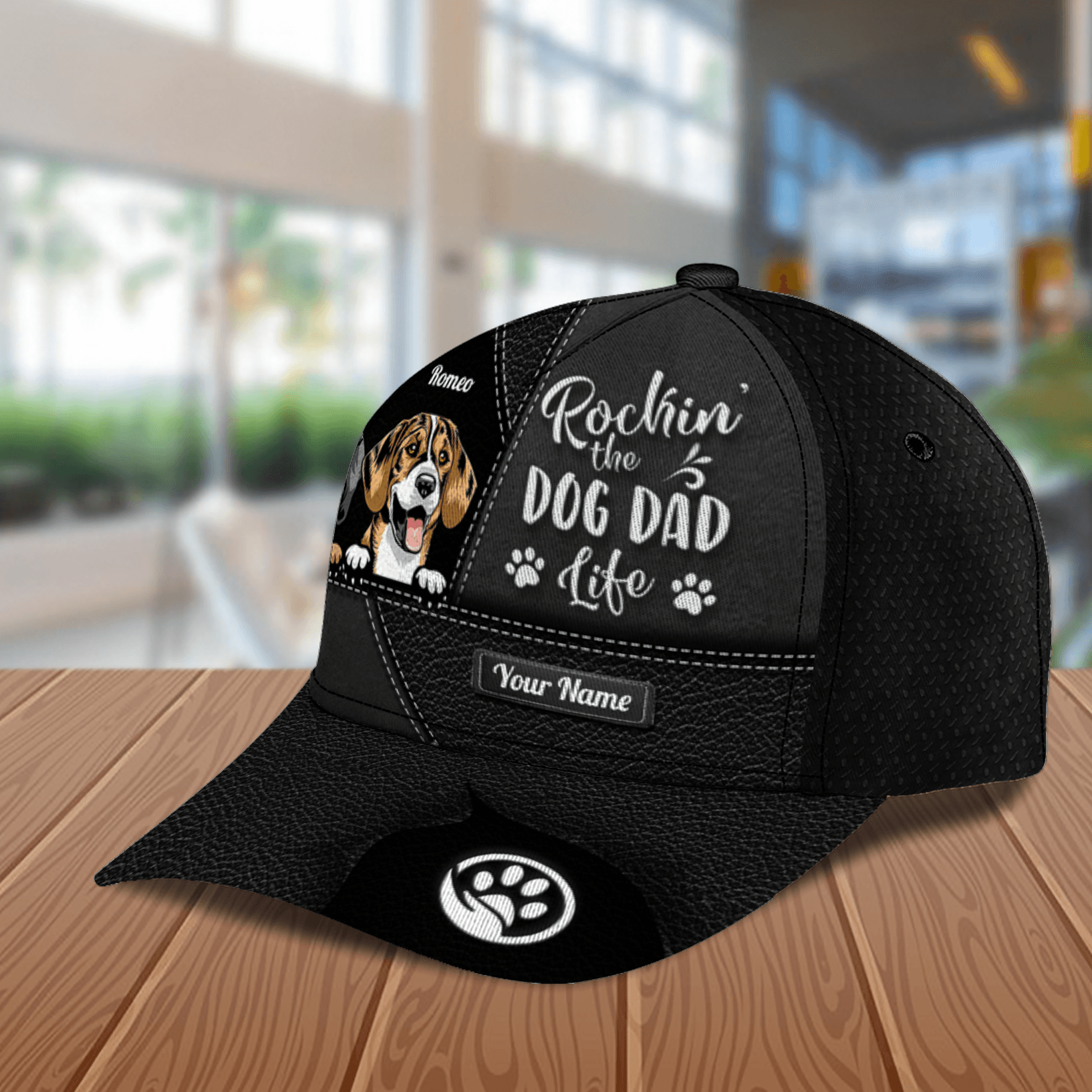 Dog Rockin' The Dog Dad Life Personalized Classic Cap, Personalized Gift for Dog Lovers, Dog Dad, Dog Mom Trucker Hats Custom Hats Gifts For Men & Women