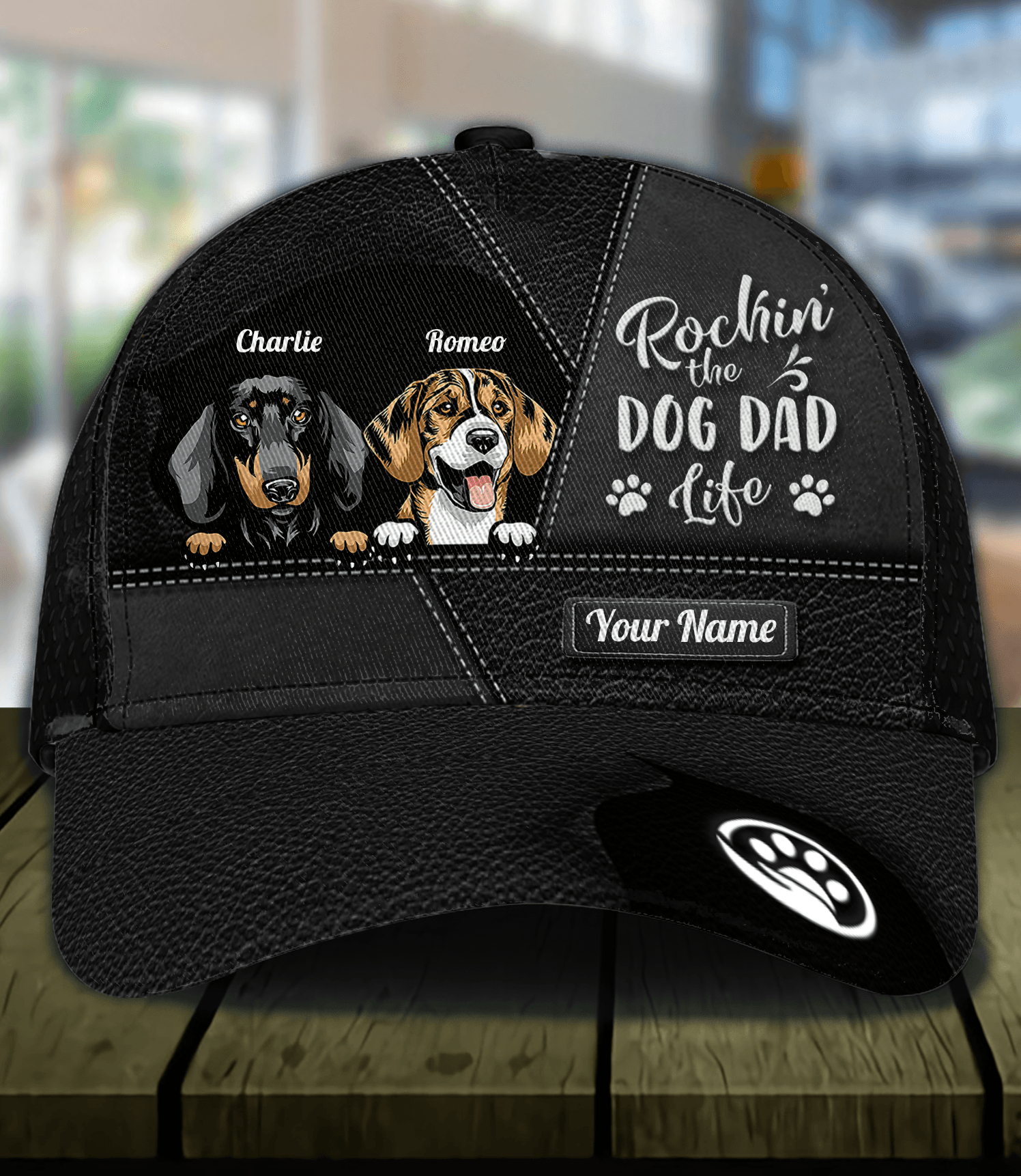 Dog Rockin' The Dog Dad Life Personalized Classic Cap, Personalized Gift for Dog Lovers, Dog Dad, Dog Mom Trucker Hats Custom Hats Gifts For Men & Women