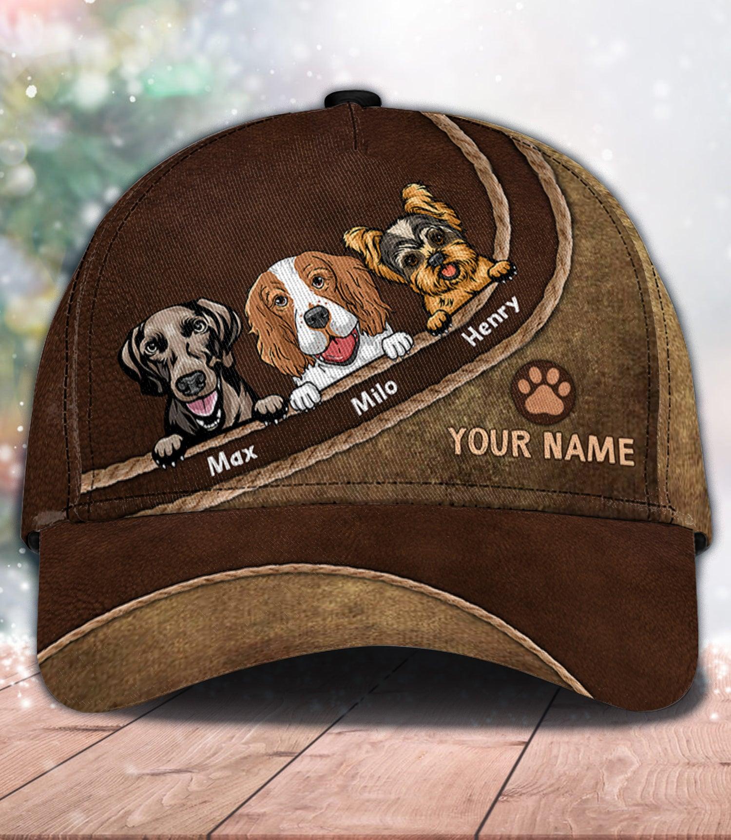 Dog Rope Pattern Personalized Classic Cap, Personalized Gift for Dog Lovers, Dog Dad, Dog Mom Trucker Hats Custom Hats Gifts For Men & Women