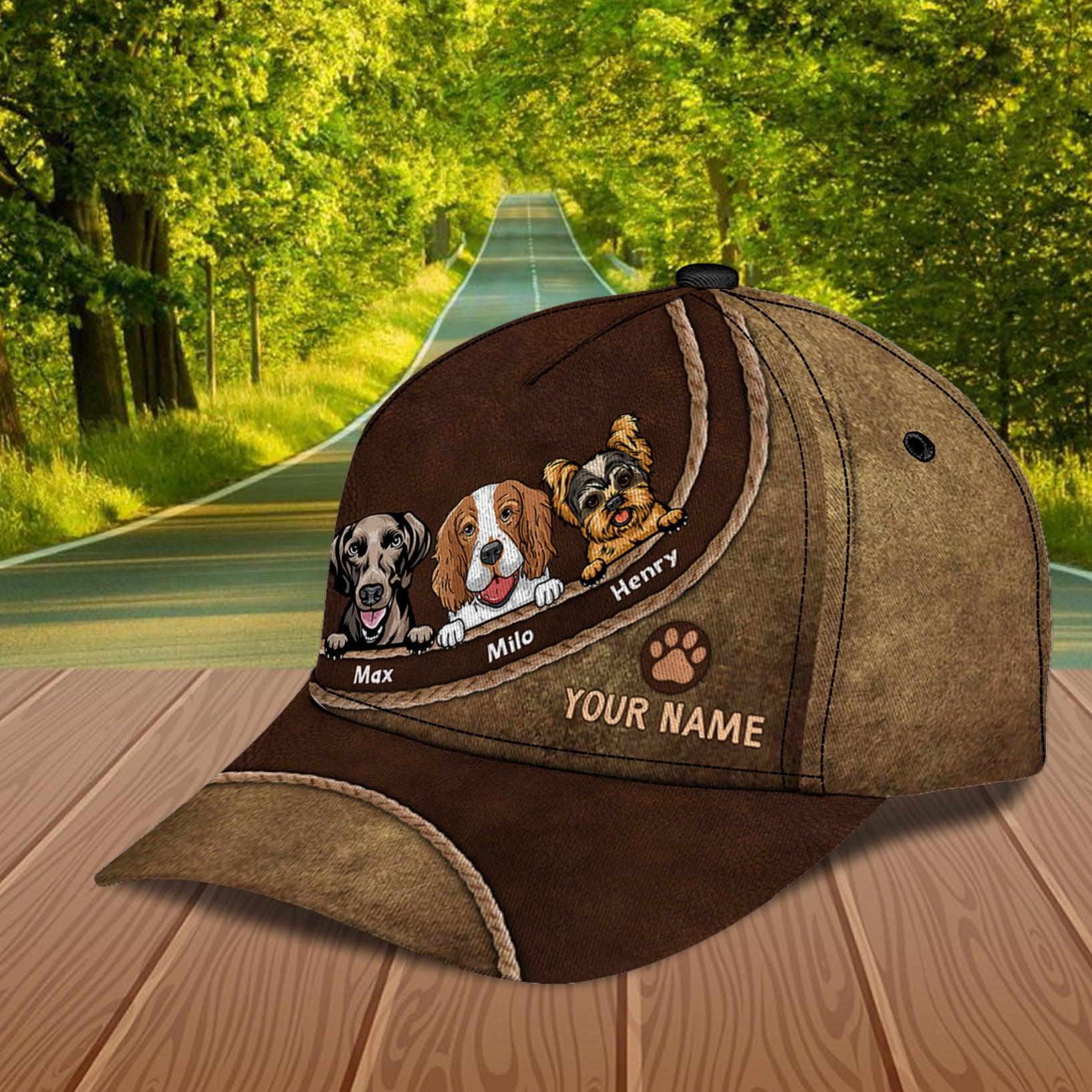 Dog Rope Pattern Personalized Classic Cap, Personalized Gift for Dog Lovers, Dog Dad, Dog Mom Trucker Hats Custom Hats Gifts For Men & Women