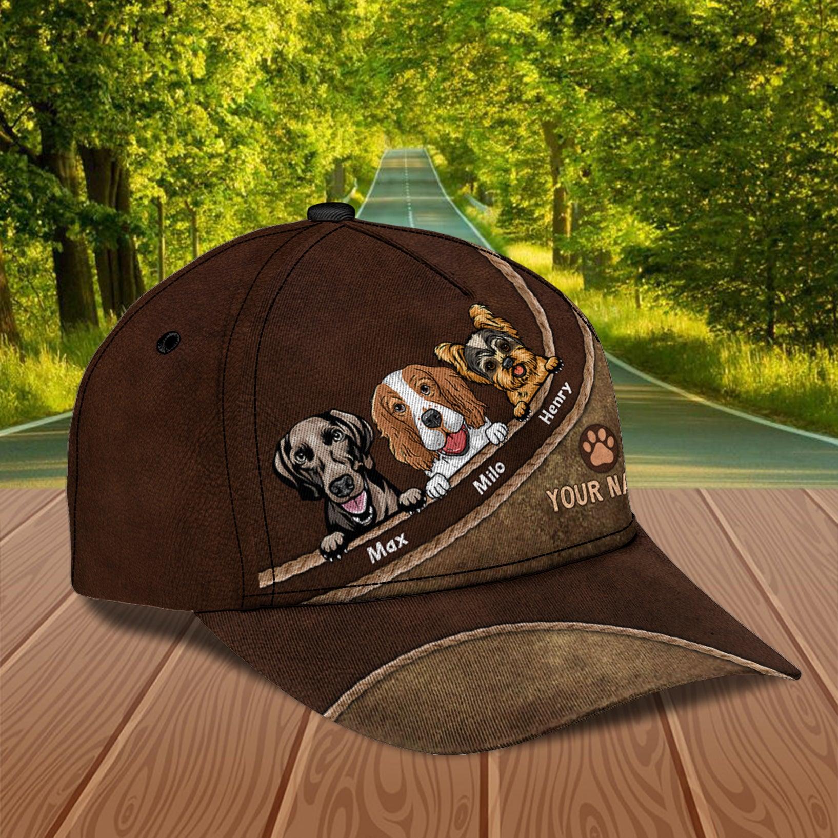Dog Rope Pattern Personalized Classic Cap, Personalized Gift for Dog Lovers, Dog Dad, Dog Mom Trucker Hats Custom Hats Gifts For Men & Women