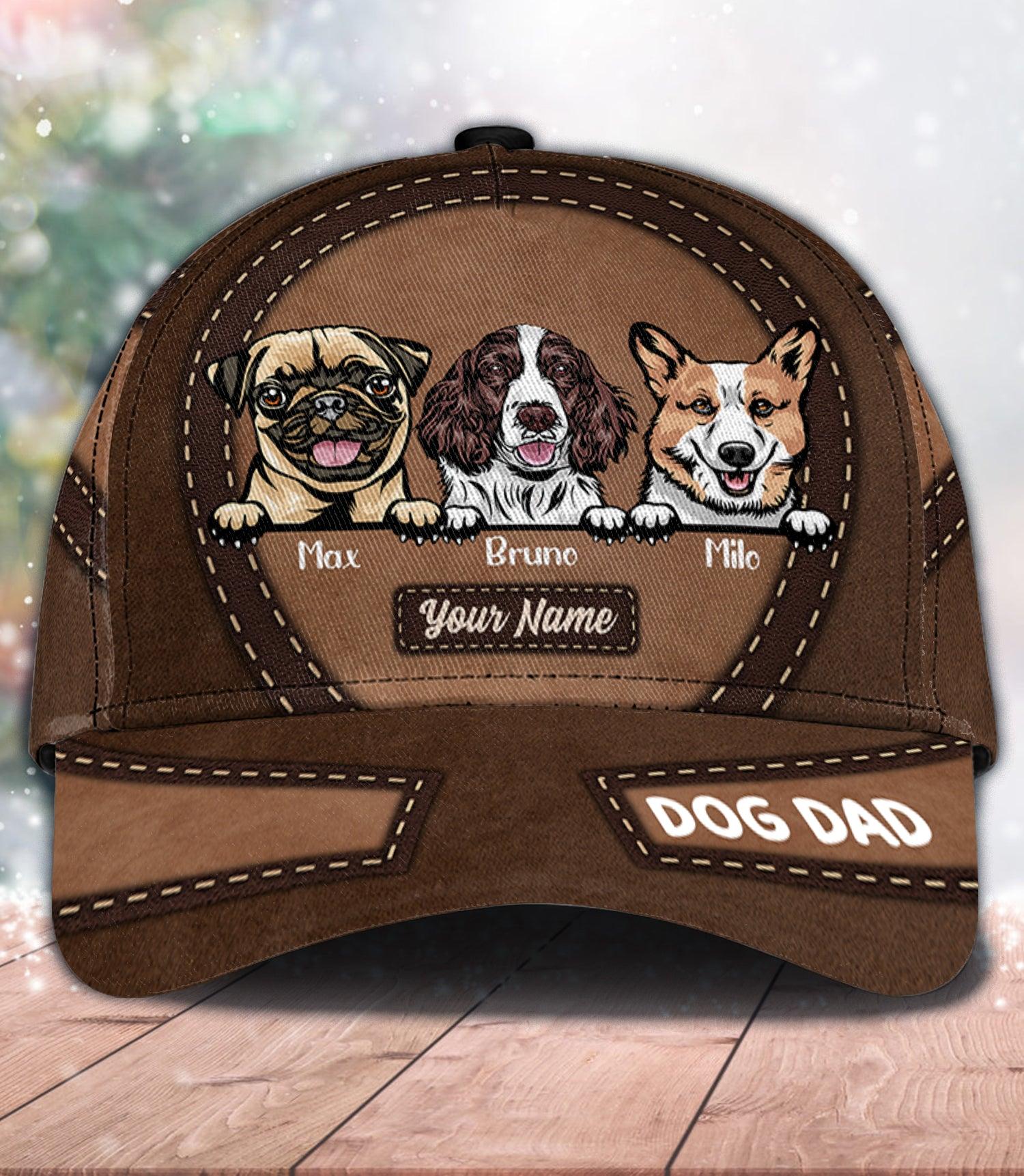 Dog Round and Round Personalized Cap, Personalized Gift for Dog Lovers, Dog Dad, Dog Mom Trucker Hats Custom Hats Gifts For Men & Women