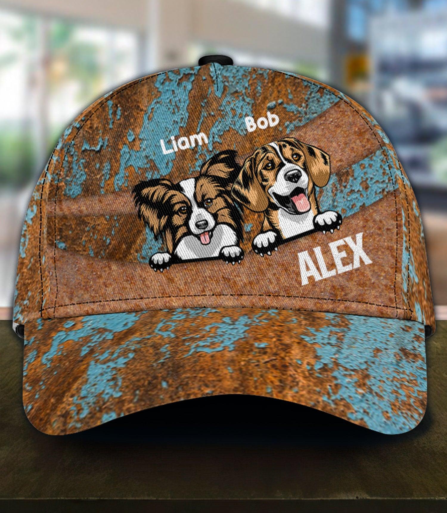 Dog Rusty Blue And Orange Personalized Classic Cap, Personalized Gift for Dog Lovers, Dog Dad, Dog Mom Trucker Hats Custom Hats Gifts For Men & Women