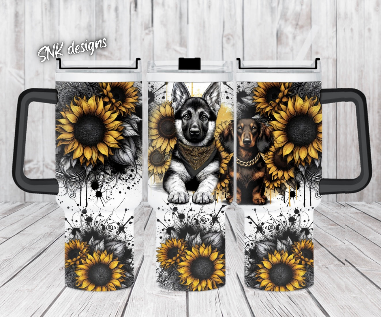 Dog Sunflowers Custom Stanley Cup 40 oz 30 oz Tumbler With HandleTVC2301706