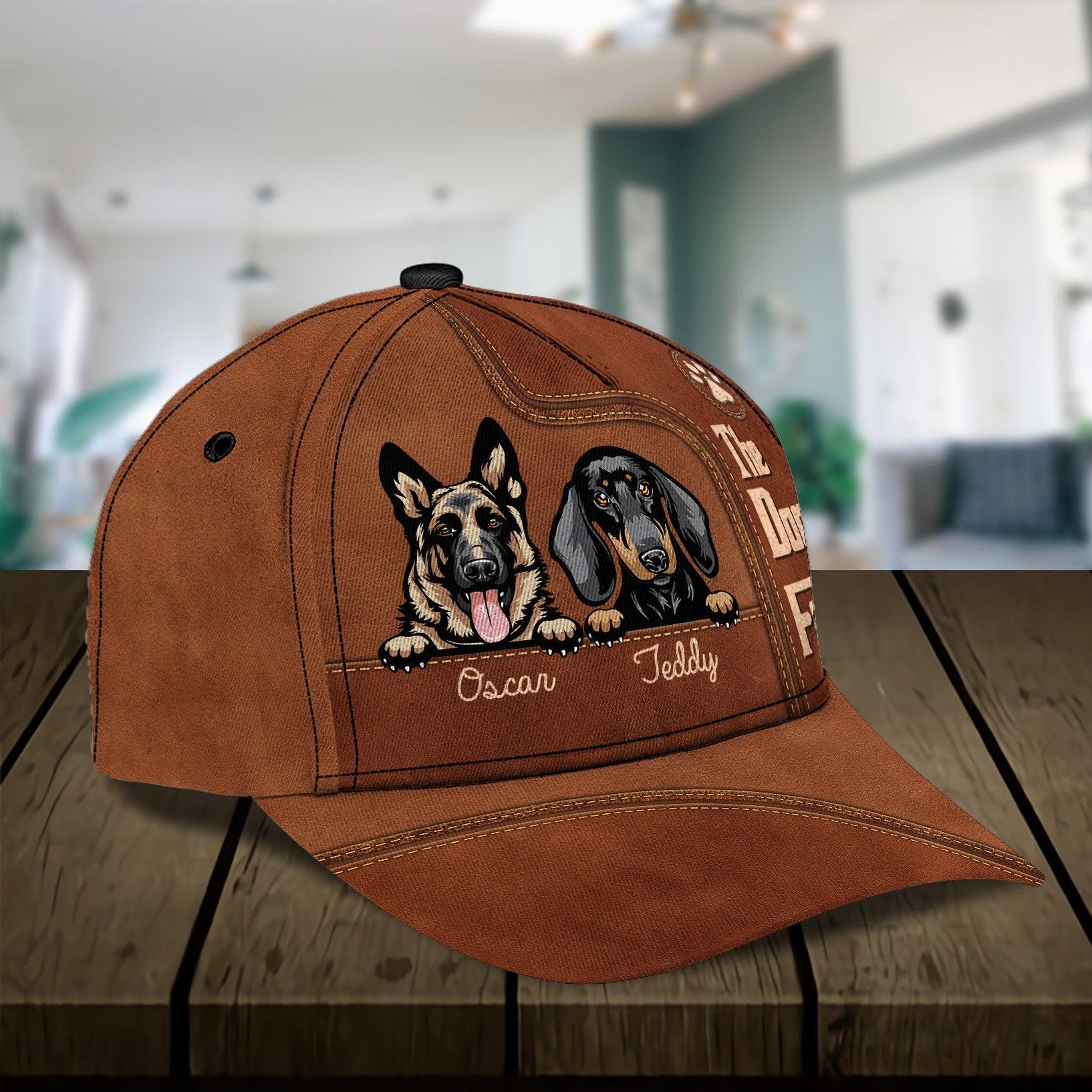 Dog The Dog Father Personalized Classic Cap, Personalized Gift for Dog Lovers, Dog Dad, Dog Mom Trucker Hats Custom Hats Gifts For Men & Women