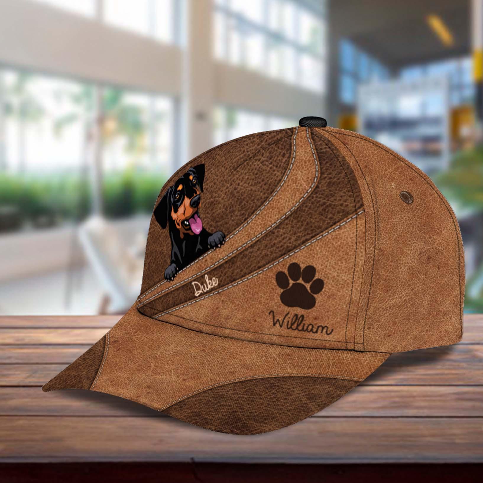 Dog Two Brown Personalized Cap, Personalized Gift for Dog Lovers, Dog Dad, Dog Mom Trucker Hats Custom Hats Gifts For Men & Women