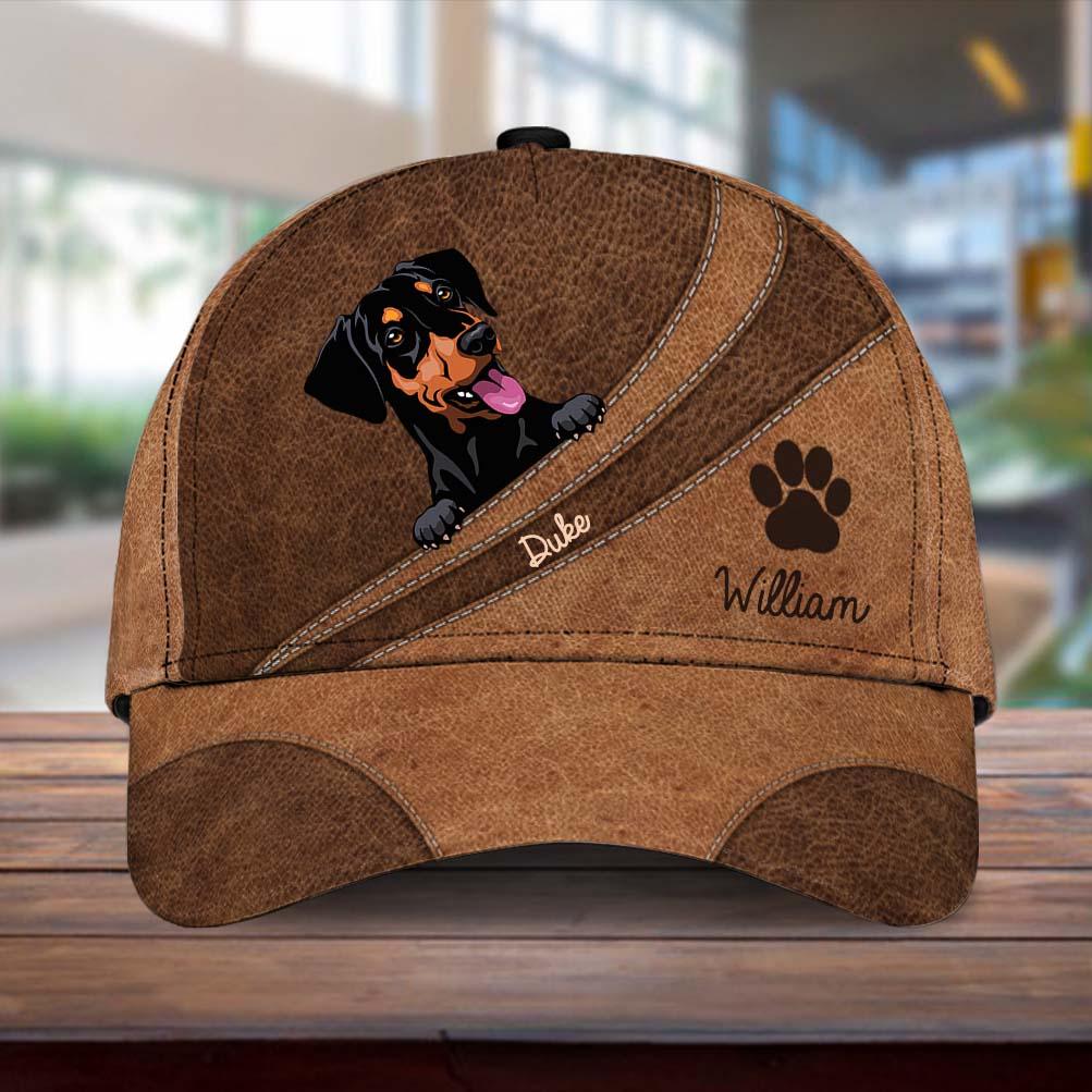 Dog Two Brown Personalized Cap, Personalized Gift for Dog Lovers, Dog Dad, Dog Mom Trucker Hats Custom Hats Gifts For Men & Women