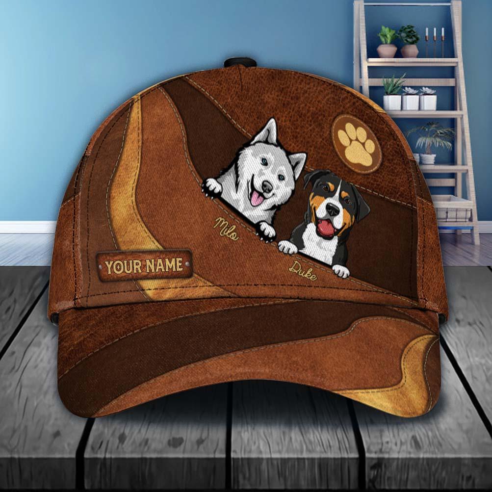 Dog Wavy Layers Personalized Cap, Personalized Gift for Dog Lovers, Dog Dad, Dog Mom Trucker Hats Custom Hats Gifts For Men & Women