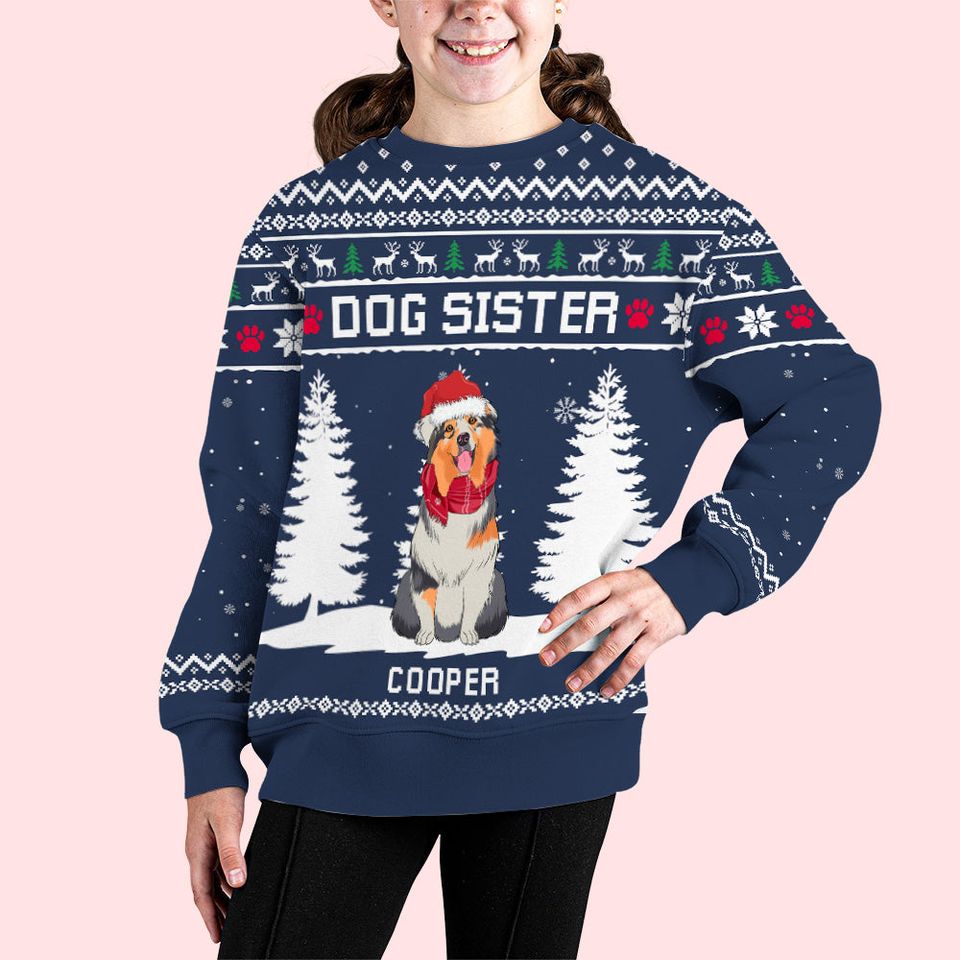 Dog Winter - Personalized Custom Kids All-Over-Print Sweatshirt