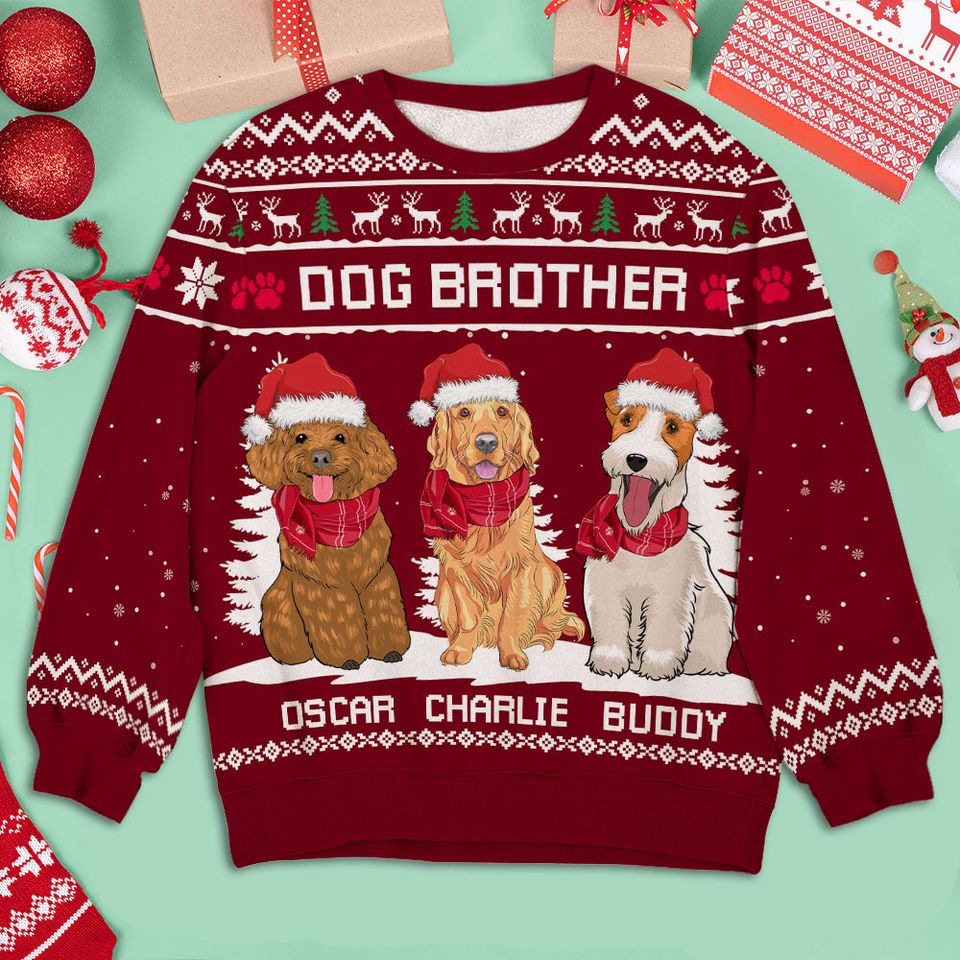 Dog Winter - Personalized Custom Kids All-Over-Print Sweatshirt - Image 2
