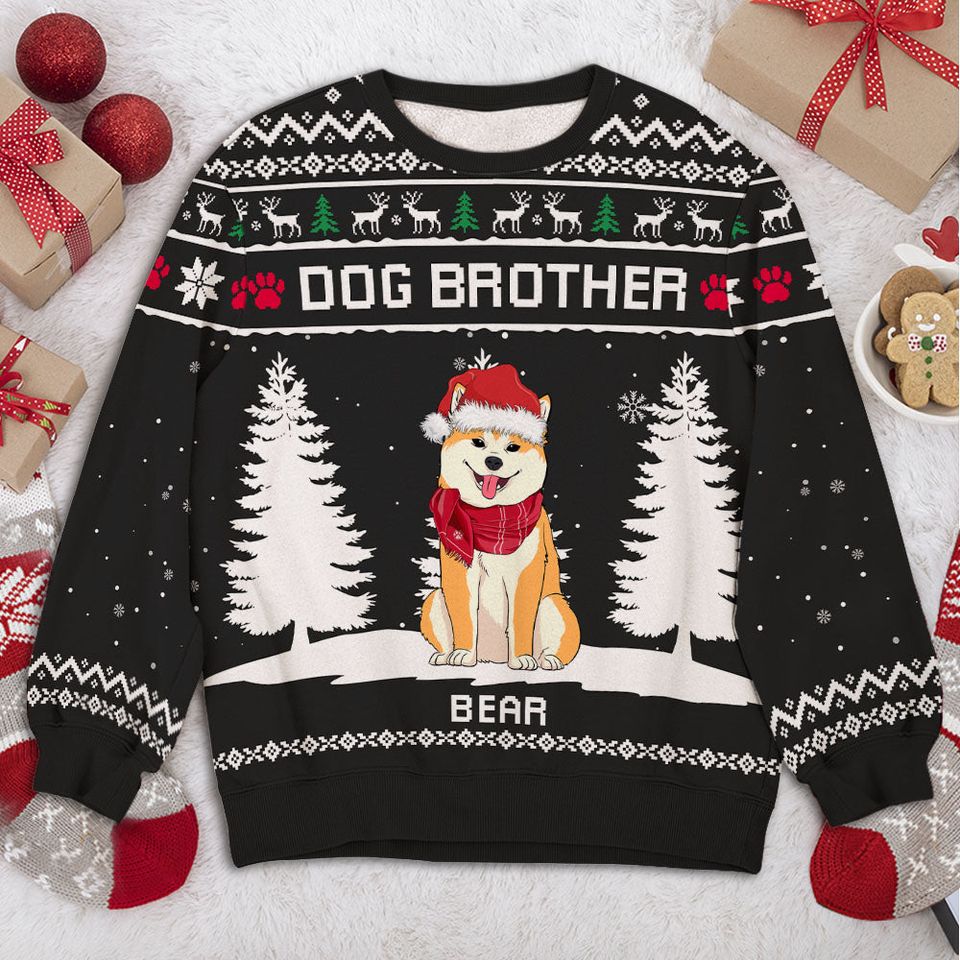 Dog Winter - Personalized Custom Kids All-Over-Print Sweatshirt - Image 3