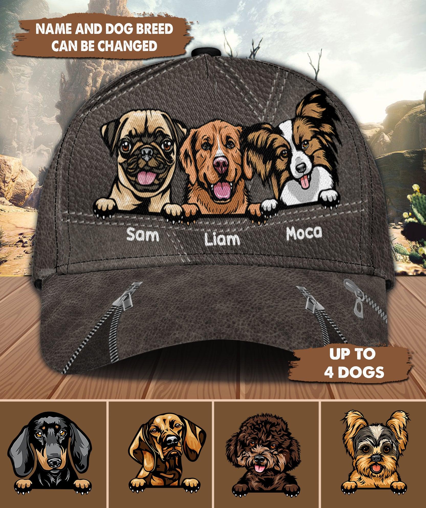 Dog Zipper Pattern Personalized Classic Cap, Personalized Gift for Dog Lovers, Dog Dad, Dog Mom Trucker Hats Custom Hats Gifts For Men & Women