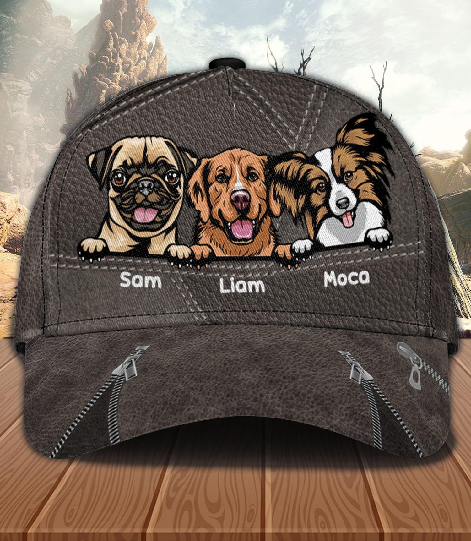 Dog Zipper Pattern Personalized Classic Cap, Personalized Gift for Dog Lovers, Dog Dad, Dog Mom Trucker Hats Custom Hats Gifts For Men & Women