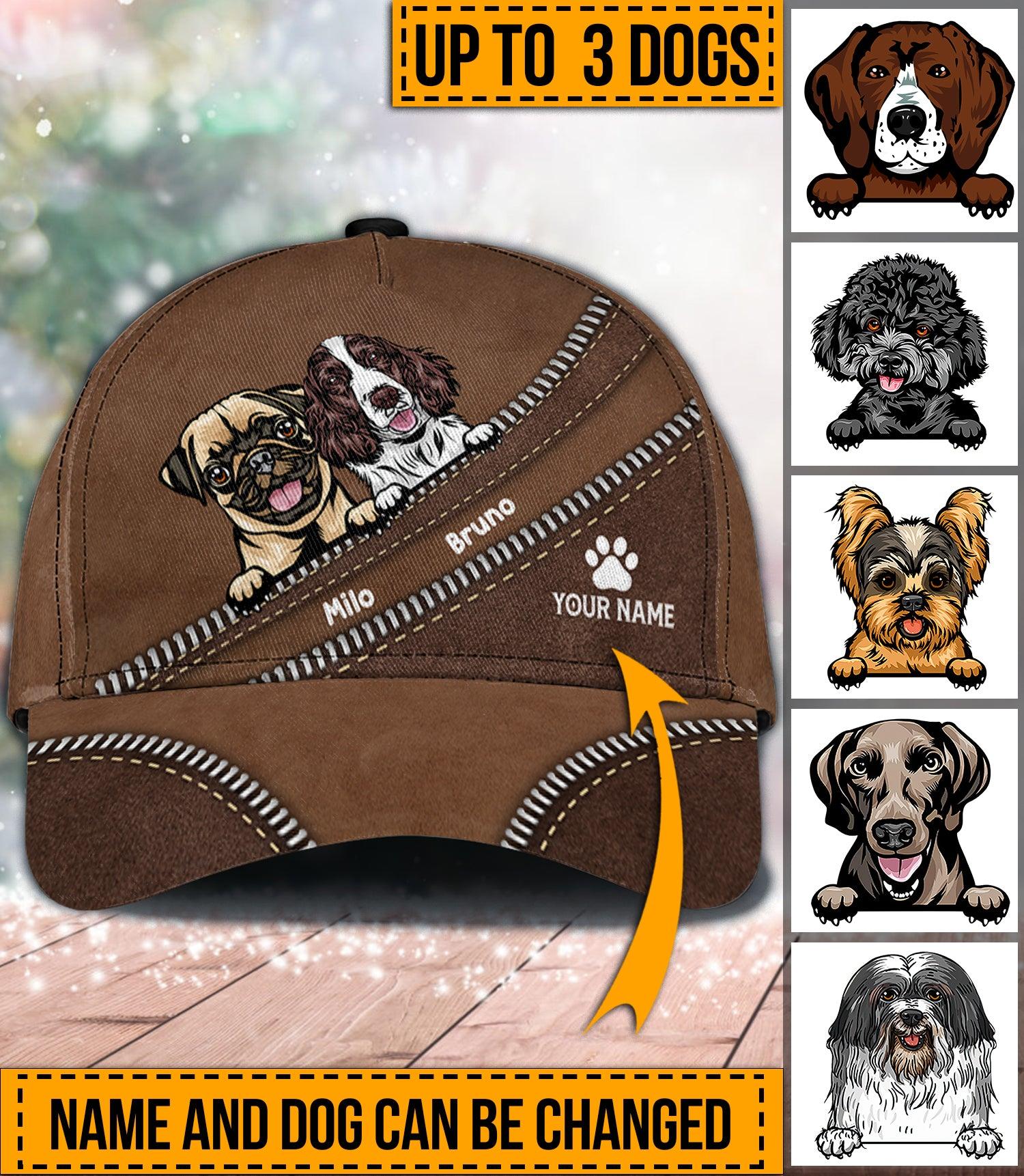 Dog Zippers Personalized Classic Cap, Personalized Gift for Dog Lovers, Dog Dad, Dog Mom Trucker Hats Custom Hats Gifts For Men & Women