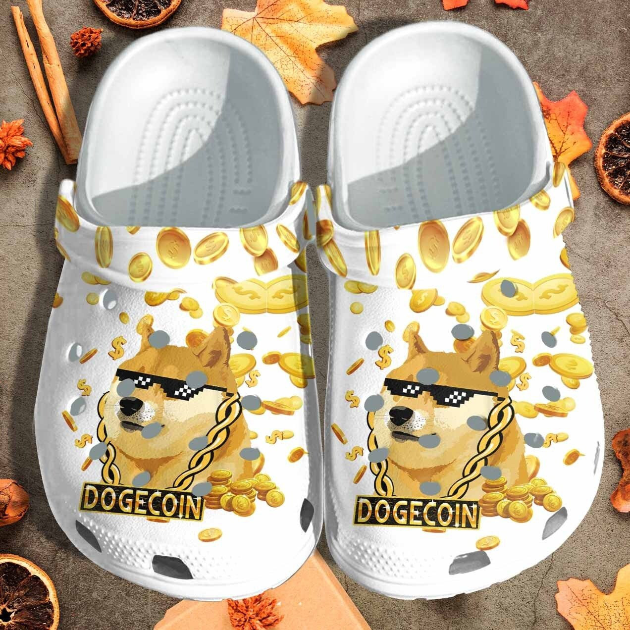 Dogecoin Custom Shoes Clogs - Funny Animal Outdoor Shoes Clogs Birthday Gift