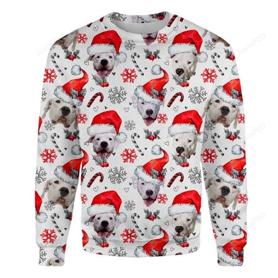 Dogo Argentino Dog Ugly Christmas Sweater Adult 3D Funny Matching for family