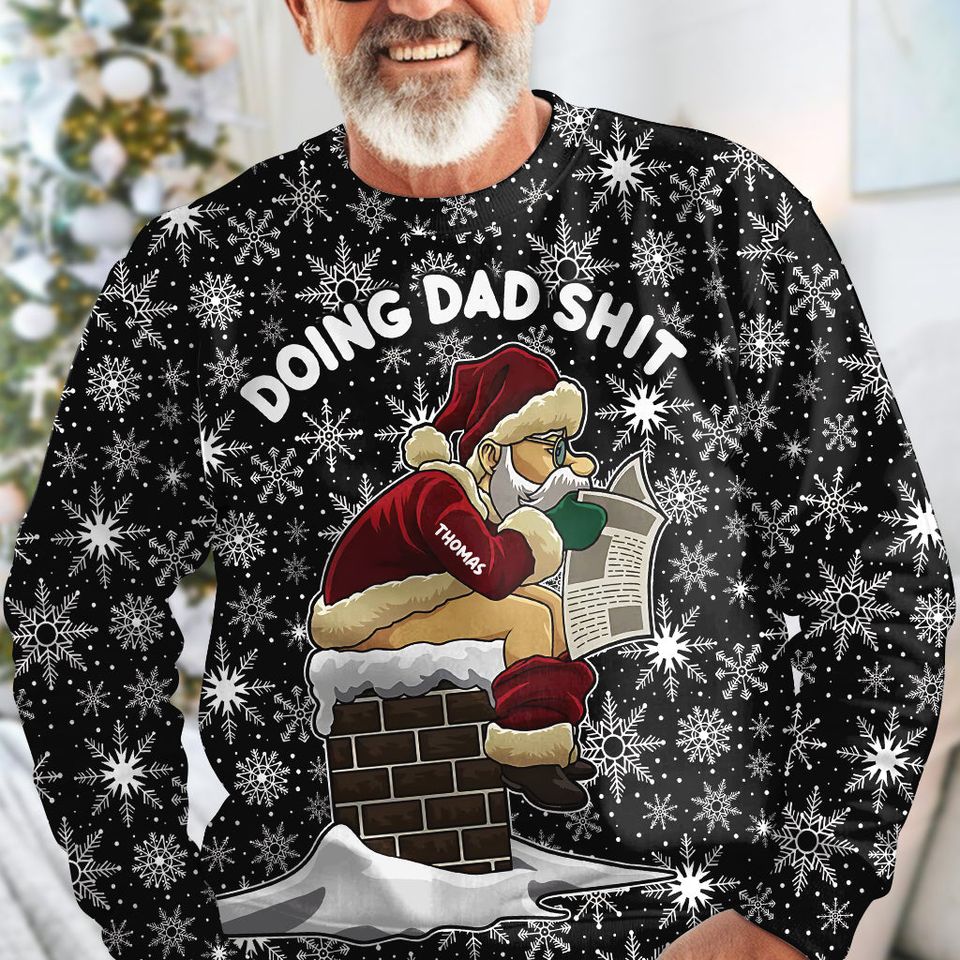Doing Dad Sh*t Personalized Father Ugly Sweater