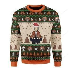 Doing Yoga Ugly Christmas Sweater Adult 3D Funny Matching for family