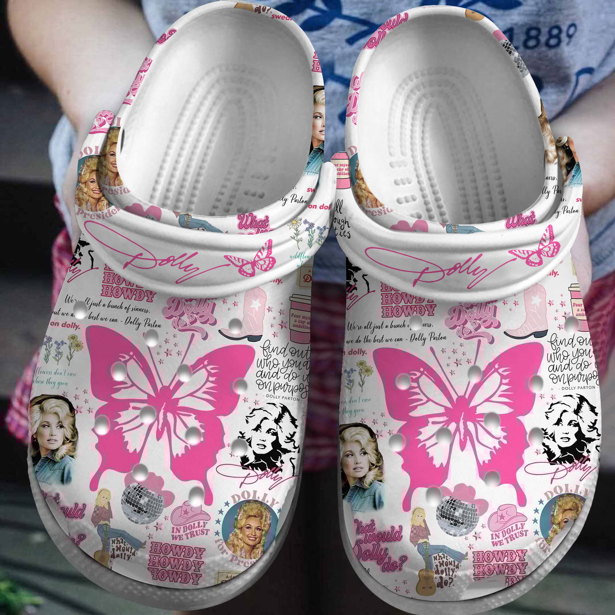 Dolly Parton Hey Howdy Hey Music Crocs Crocband Clogs Shoes Comfortable For Men Women and Kids