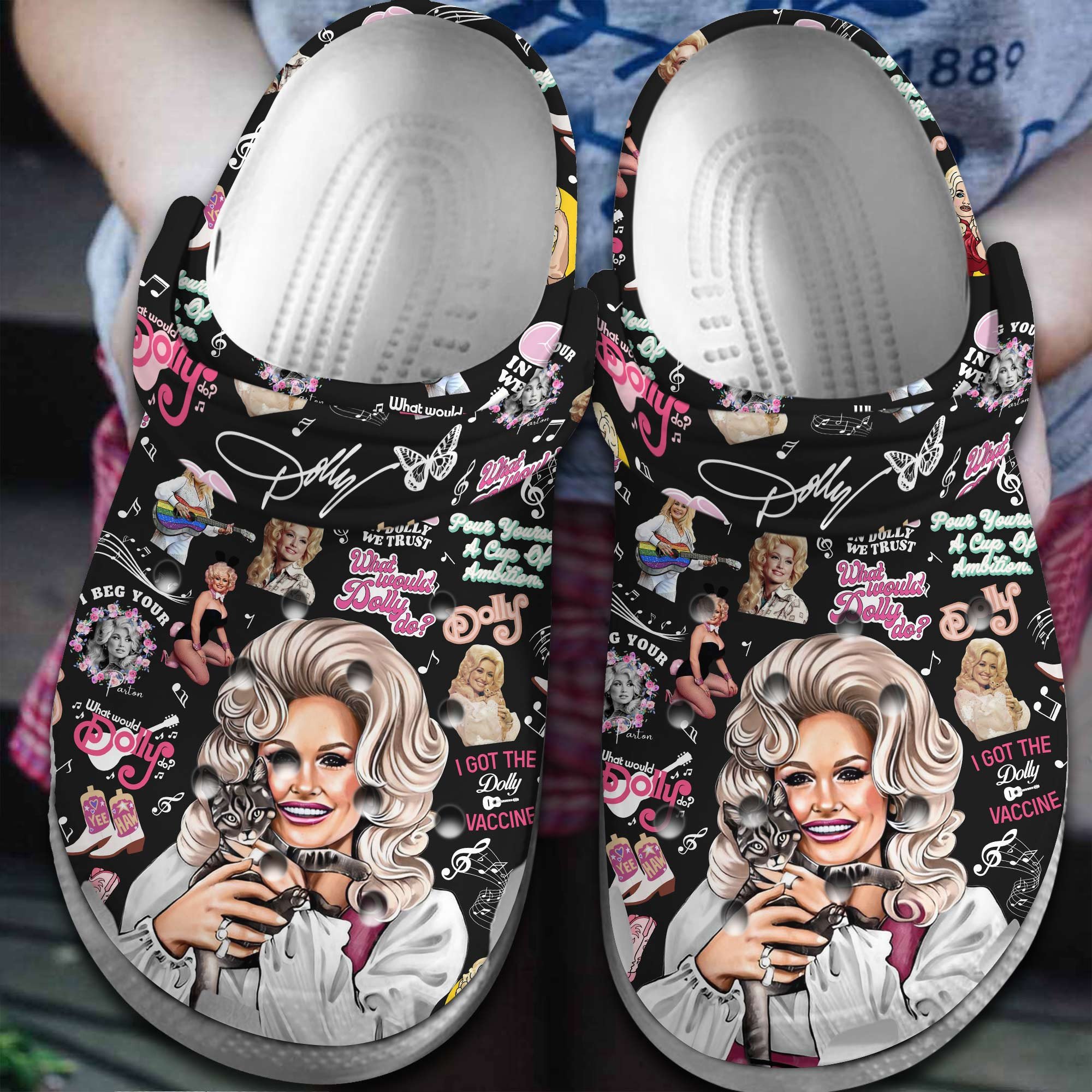 Dolly Parton Music Crocs Crocband Clogs Shoes Comfortable For Men Women and Kids