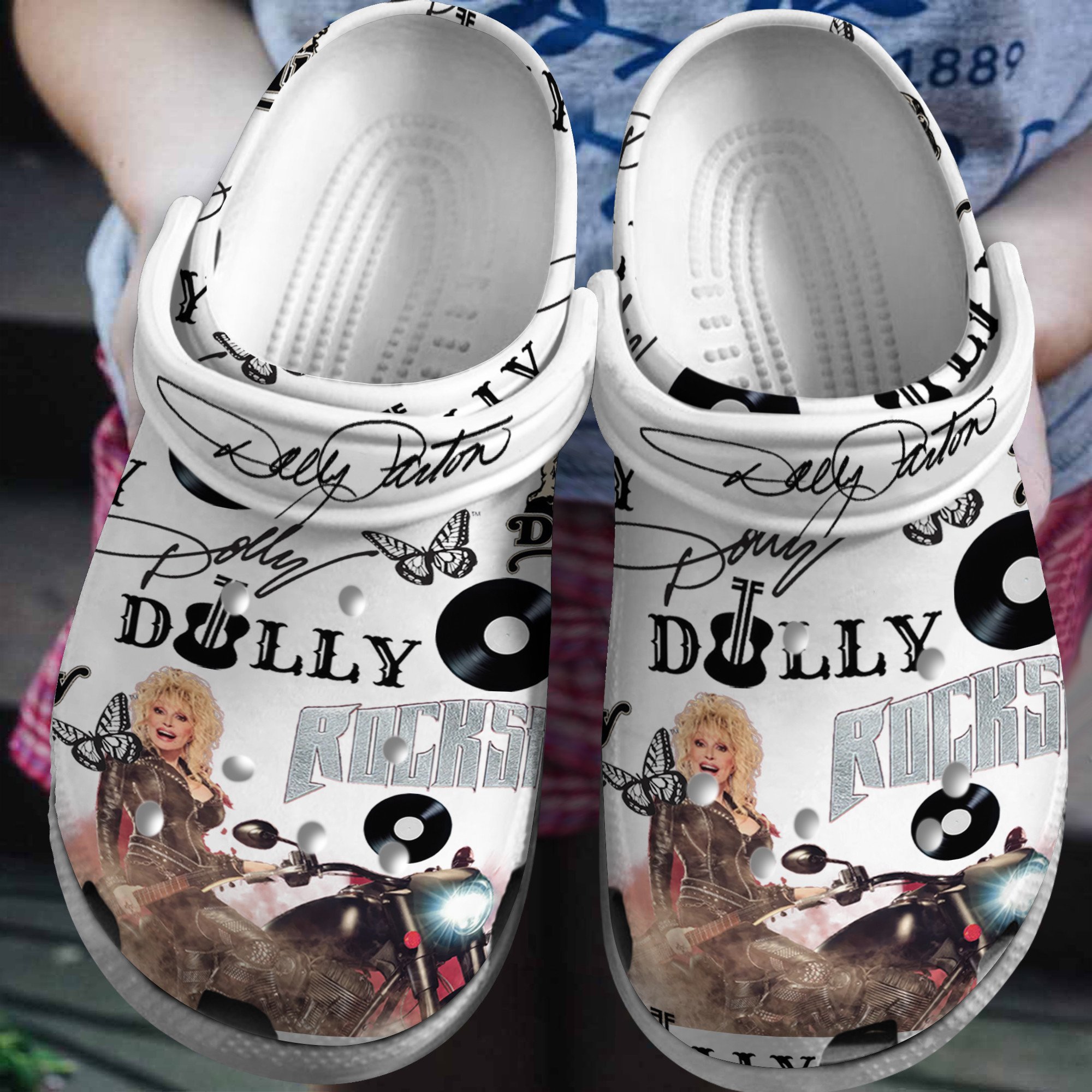Dolly Parton Music Crocs Crocband Clogs Shoes Comfortable For Men Women and Kids