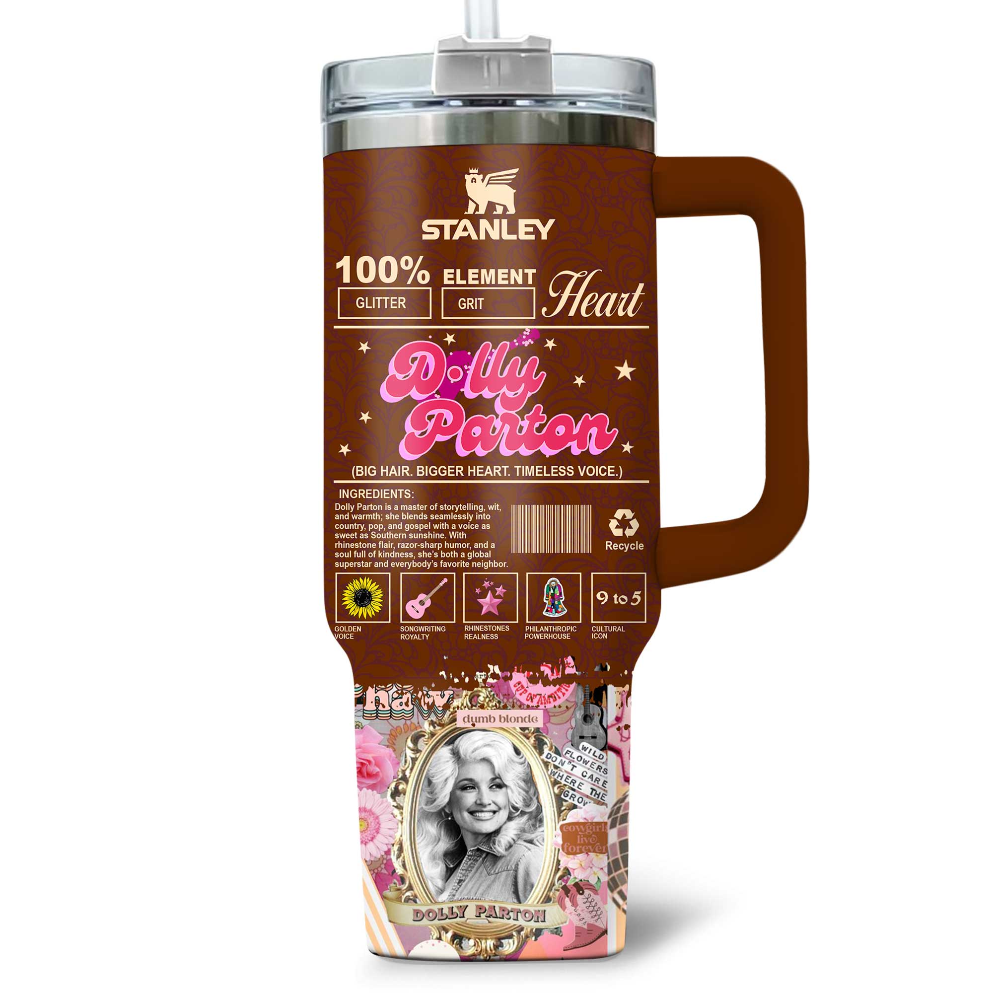 Dolly Parton Music Custom Stanley Cup 40 oz 30 oz Tumbler With HandleTVC2301176 - Image 3