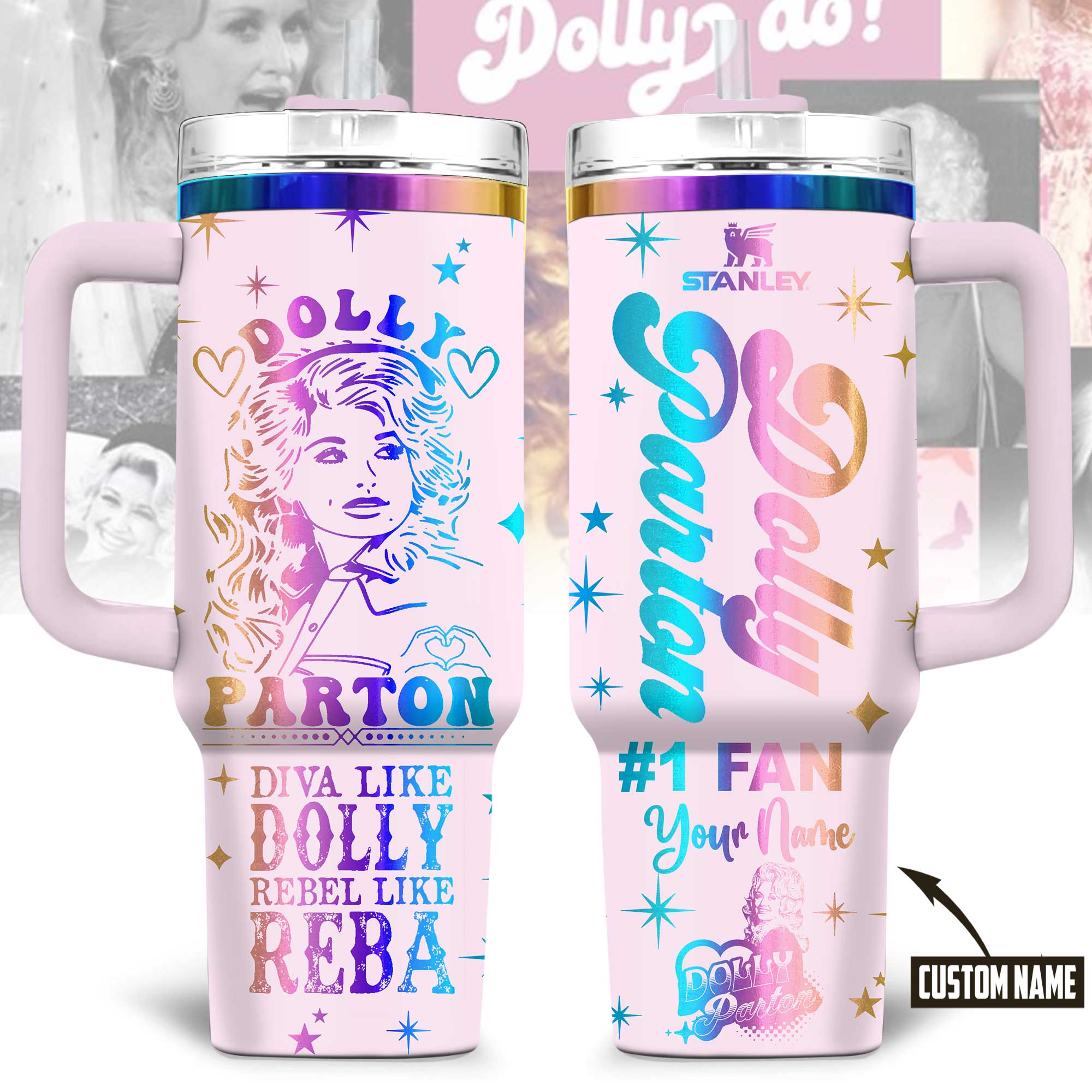 Dolly Parton Music Custom Stanley Cup 40 oz 30 oz Tumbler With HandleTVC2301177