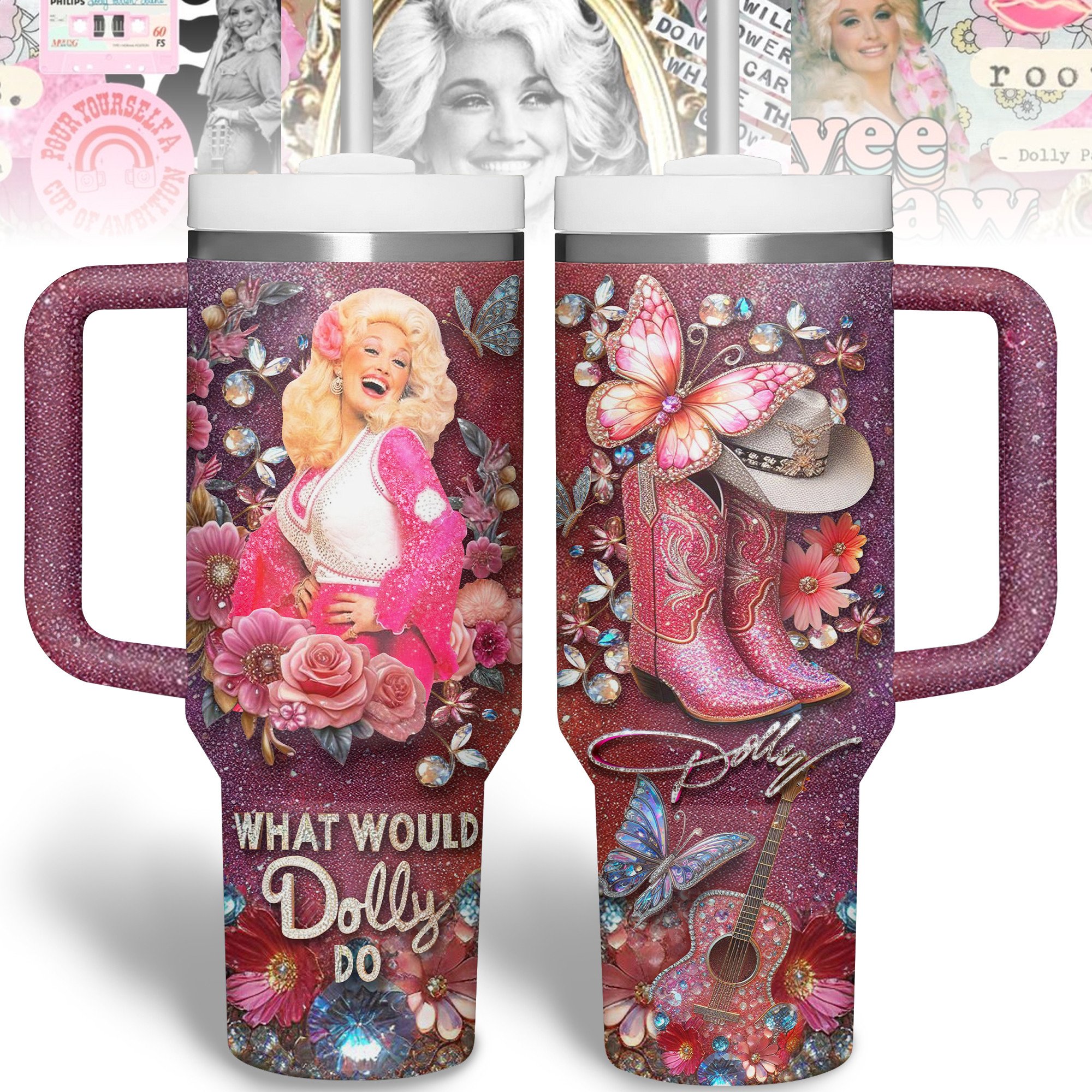 Dolly Parton Music Custom Stanley Cup 40 oz 30 oz Tumbler With HandleTVC2301178