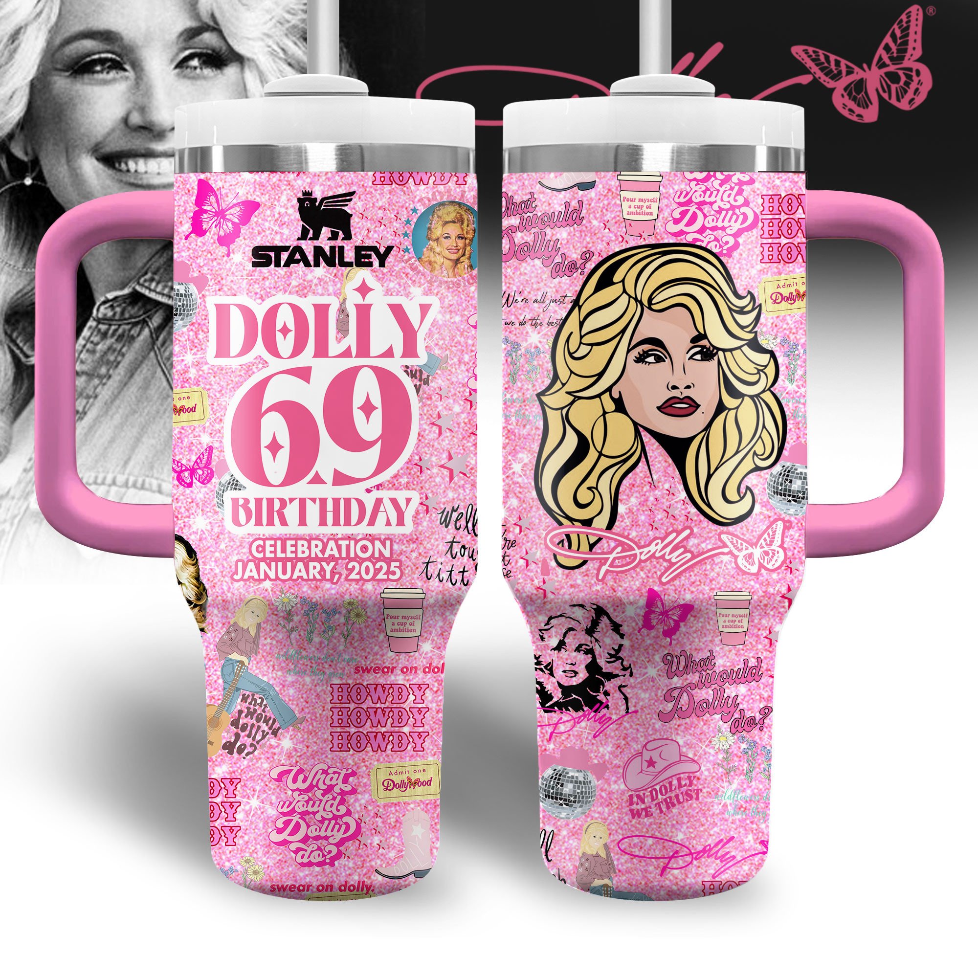 Dolly Parton Music Custom Stanley Cup 40 oz 30 oz Tumbler With HandleTVC2301330