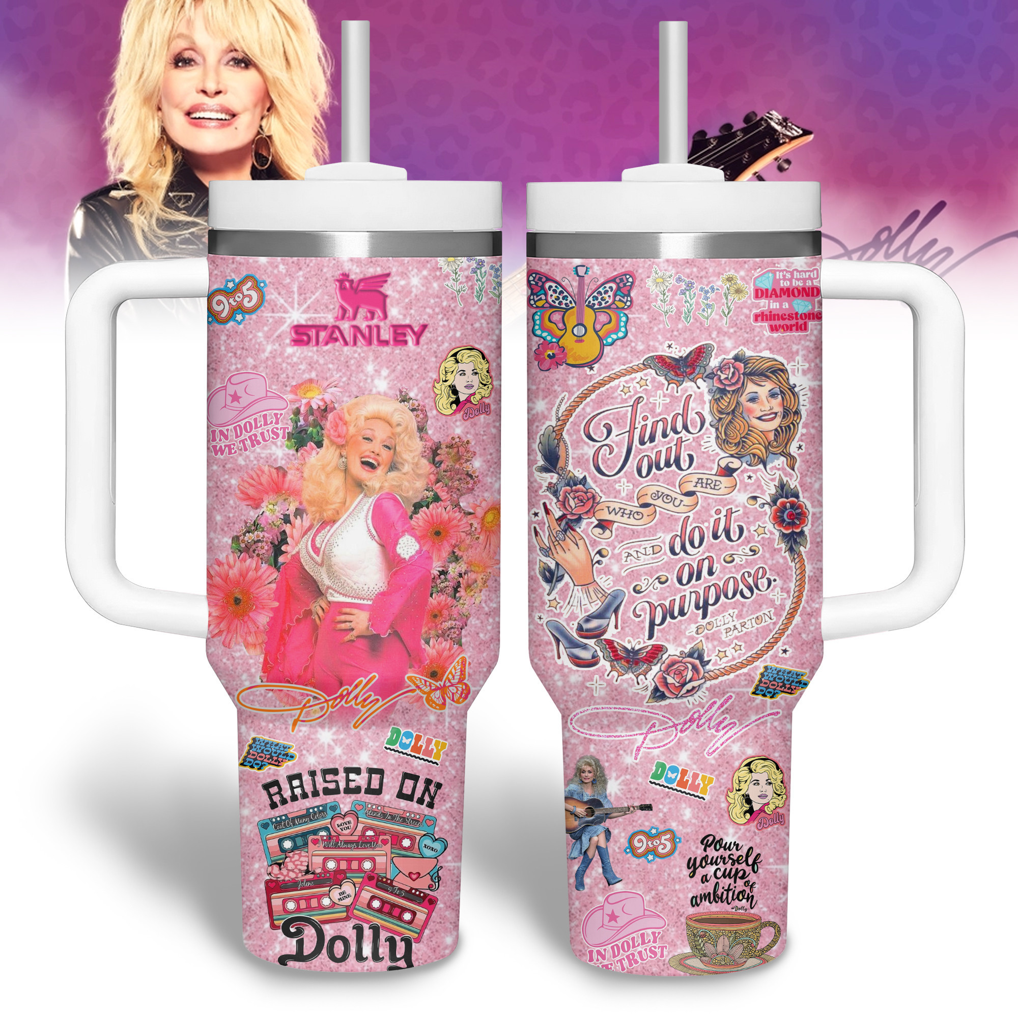 Dolly Parton Music Custom Stanley Cup 40 oz 30 oz Tumbler With HandleTVC2301335