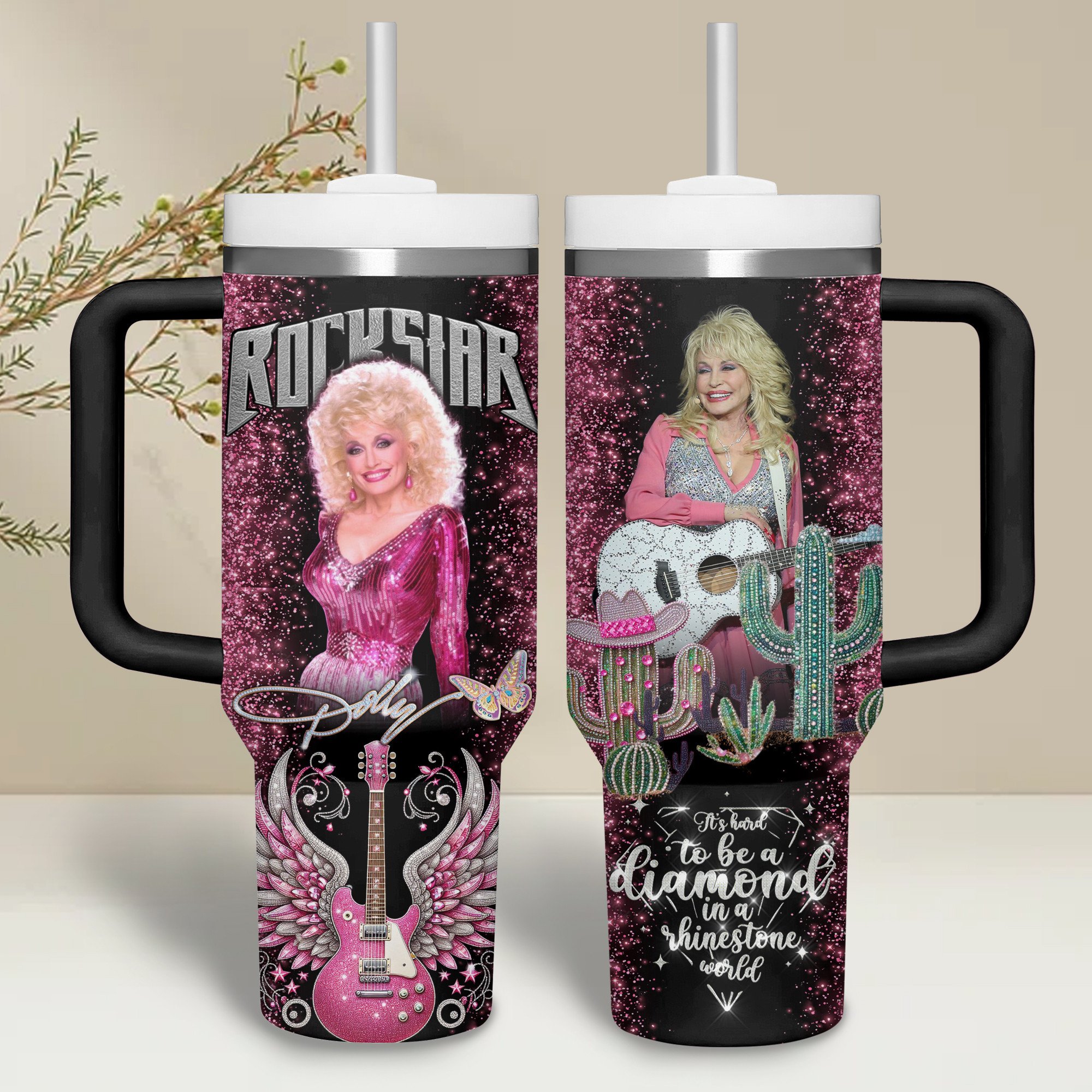 Dolly Parton Music Custom Stanley Cup 40 oz 30 oz Tumbler With HandleTVC2301516 - Image 3