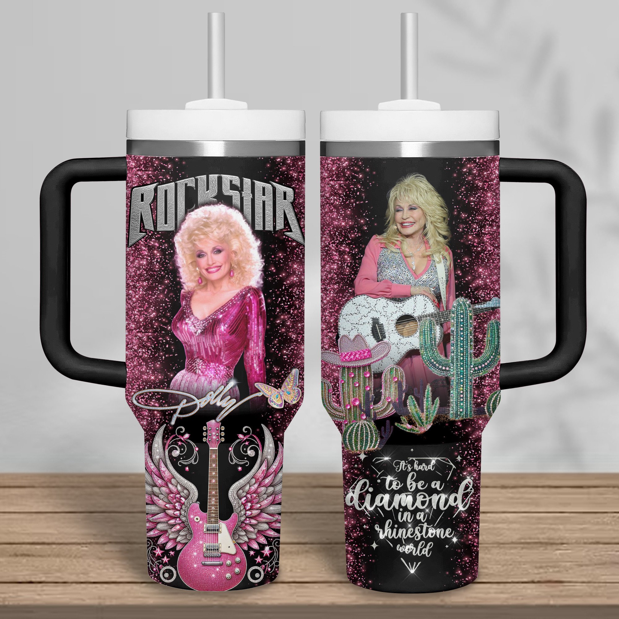 Dolly Parton Music Custom Stanley Cup 40 oz 30 oz Tumbler With HandleTVC2301516 - Image 2
