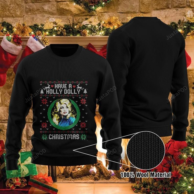 Dolly Parton Ugly Christmas Sweater Adult 3D Funny Matching for family