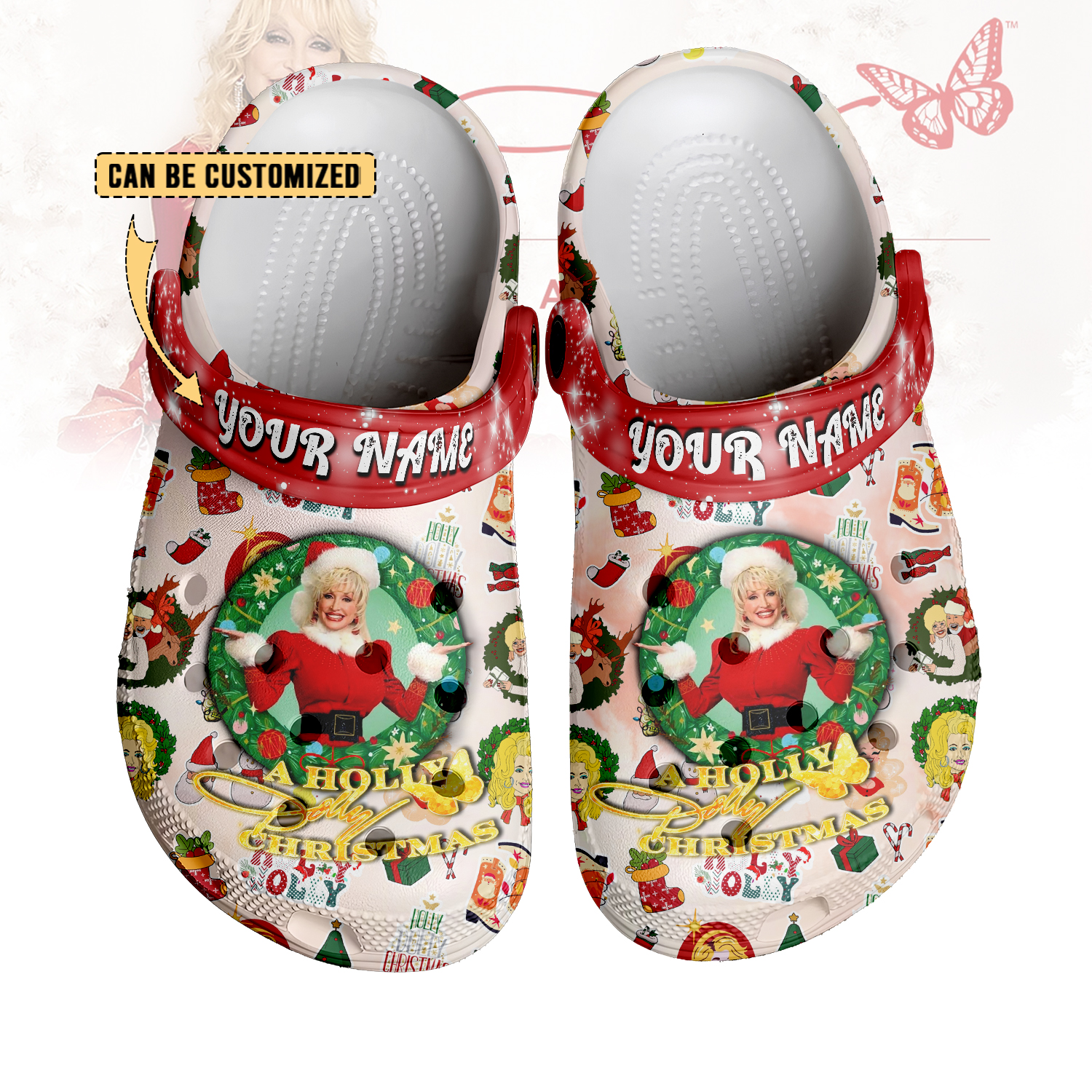 Dolly Parton x Christmas Crocs Crocband Clogs Shoes Comfortable For Men Women and Kids
