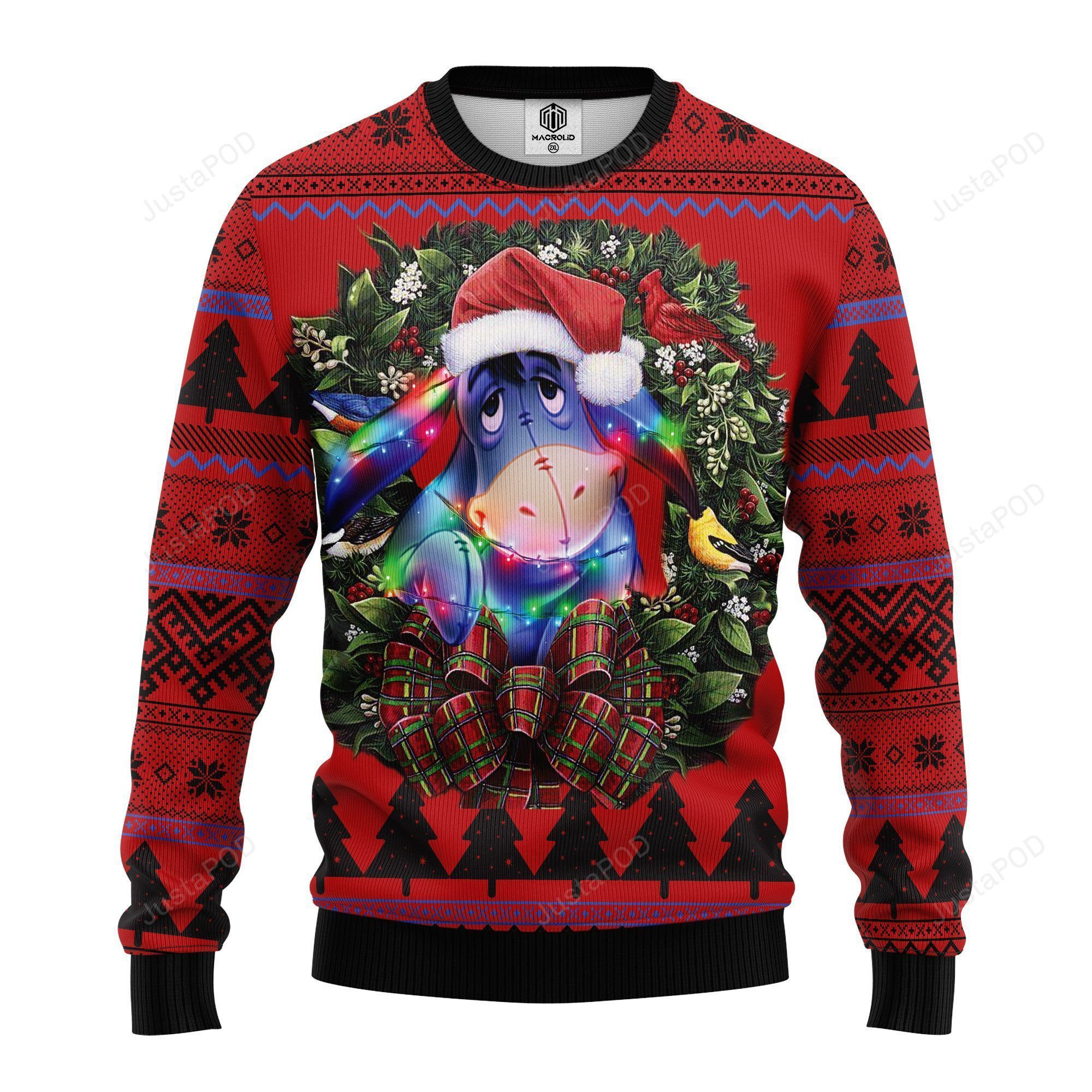 Dolly Winnie The Pooh Ugly Christmas Sweater Adult 3D Funny Matching for family
