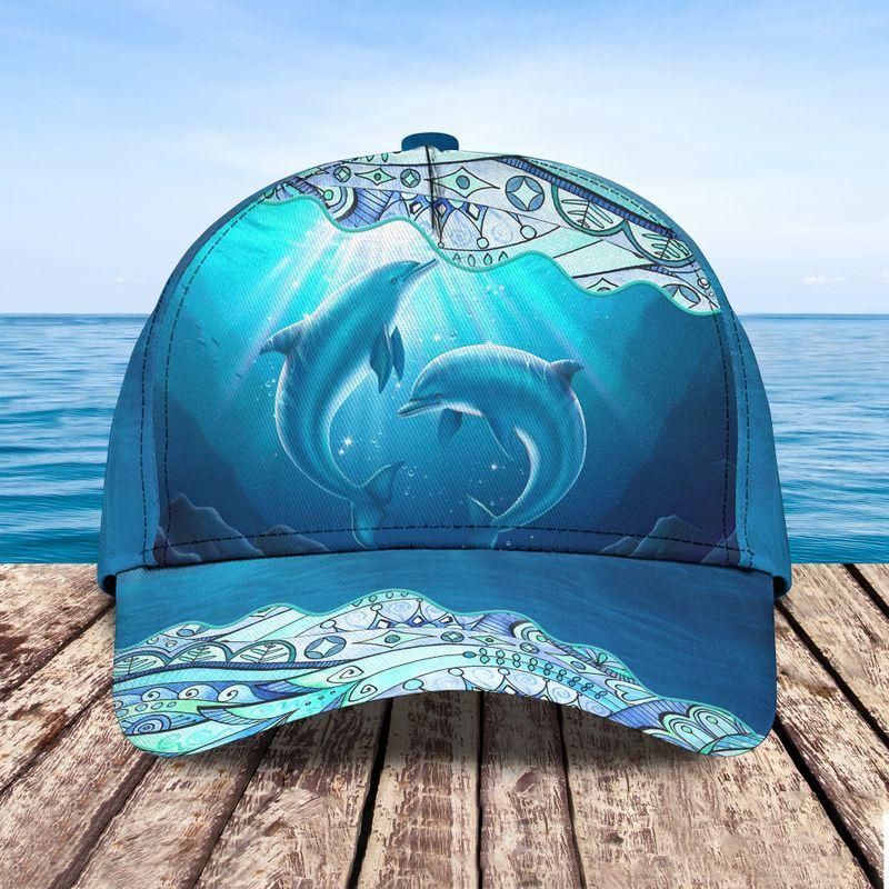 Dolphin Blue Ocean Classic Cap Baseball Cap Trucker Hats Custom Hats Gifts For Men & Women