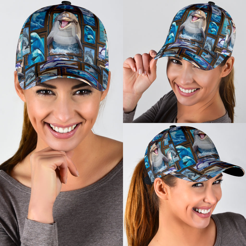 Dolphin Classic Cap, Gift for Dolphin Lovers Trucker Hats Custom Hats Gifts For Men & Women