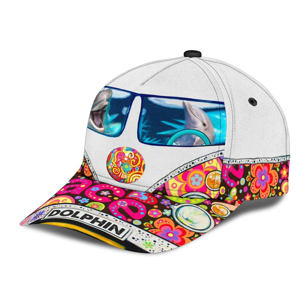 Dolphin Classic Cap, Gift for Hippie Life, Hippie Lovers, Gift for Dolphin Lovers Trucker Hats Custom Hats Gifts For Men & Women