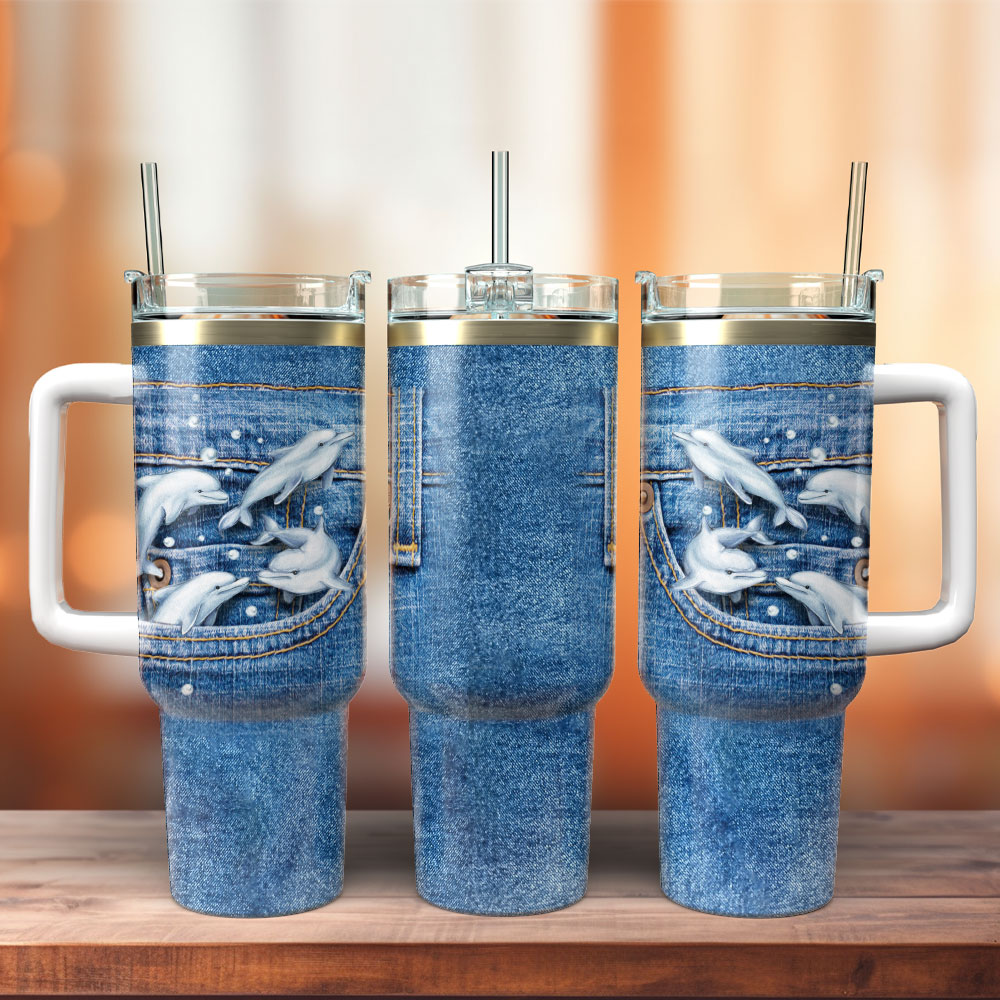 Dolphin Girl Jean Custom Stanley Cup 40 oz 30 oz Tumbler With HandleTVC2301247