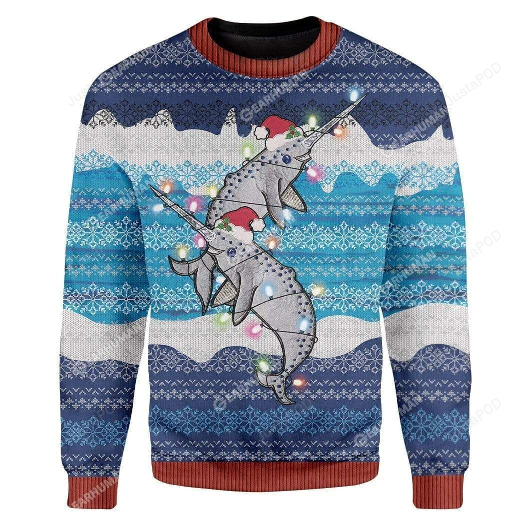 Dolphin Ugly Christmas Sweater Adult 3D Funny Matching for family
