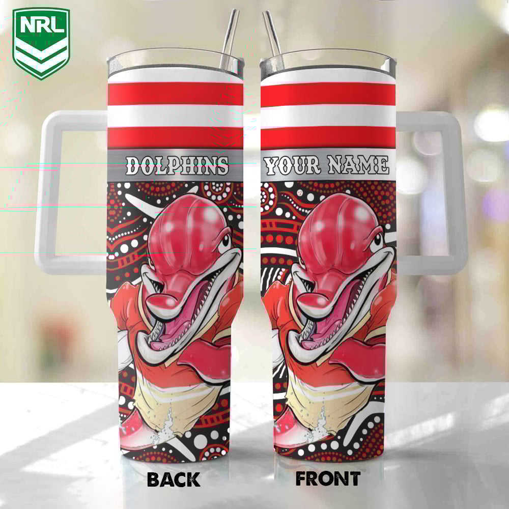 Dolphins Mascot NRL Custom Stanley Cup 40 oz 30 oz Tumbler With HandleTVC230112