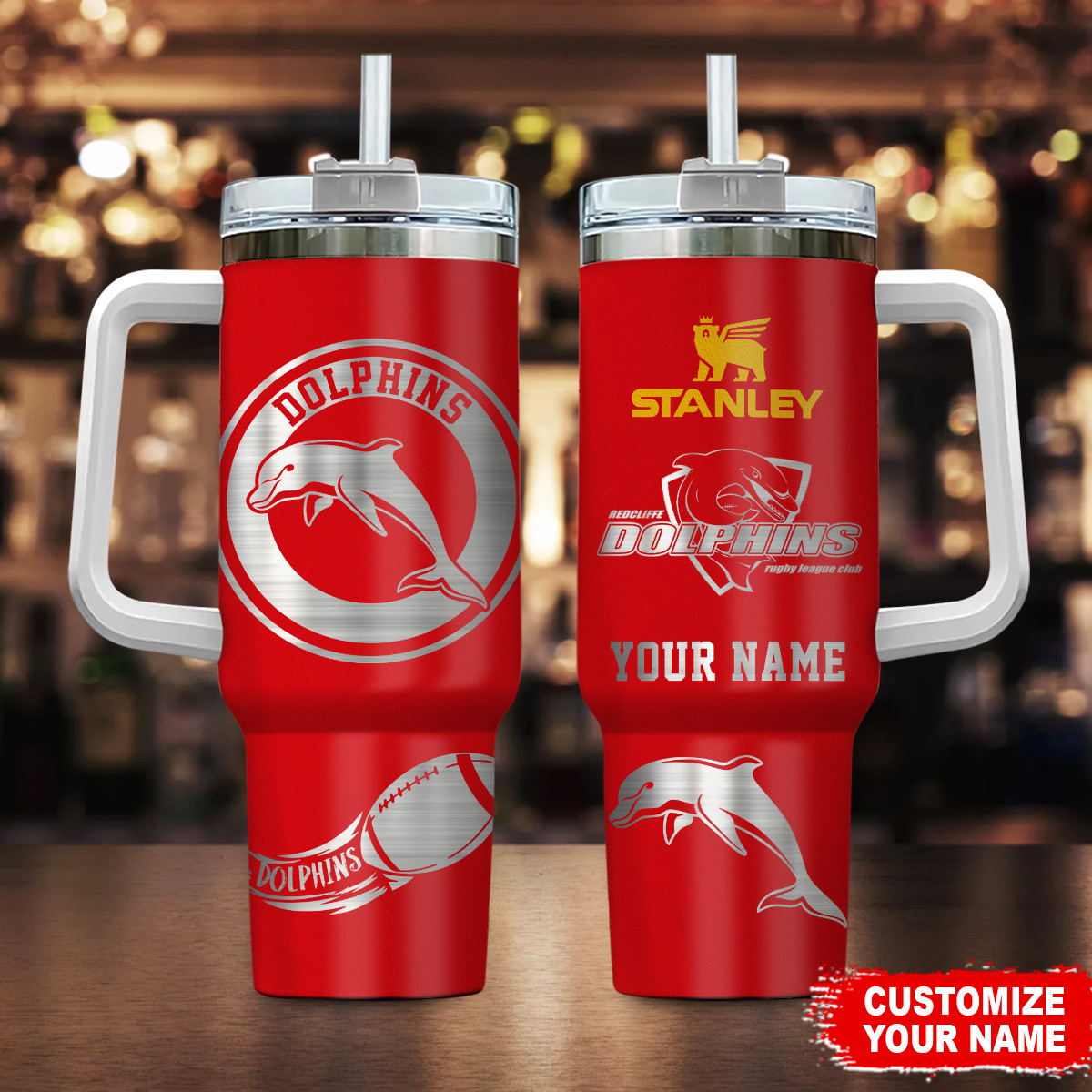 Dolphins NRL Custom Stanley Cup 40 oz 30 oz Tumbler With HandleTVC230113