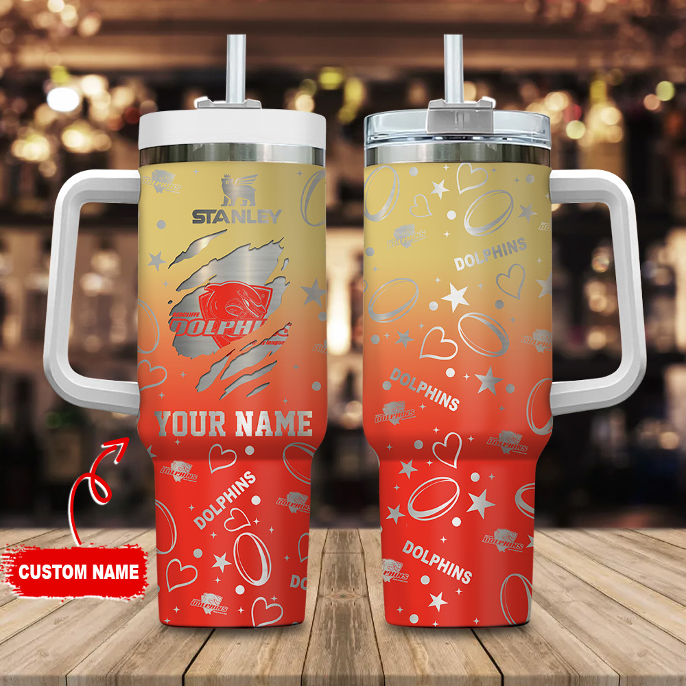 Dolphins NRL Silver Logo Custom Stanley Cup 40 oz 30 oz Tumbler With HandleTVC2301180
