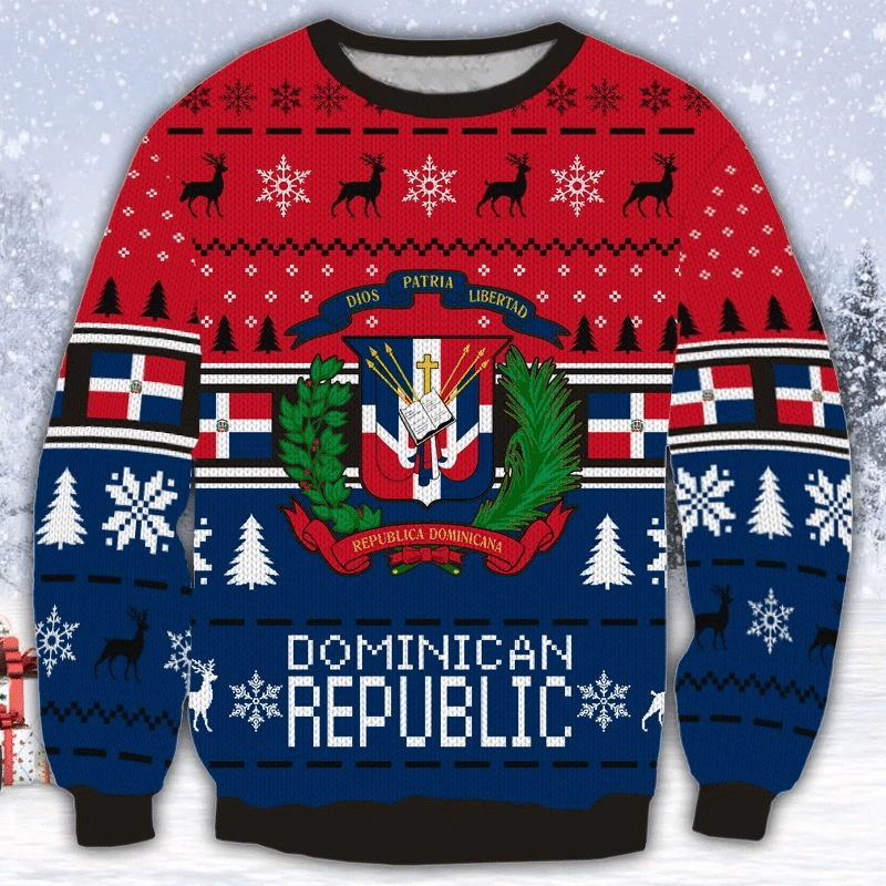 Dominican Republic 3D All Over Print Ugly Christmas Sweater Adult 3D Funny Matching for family