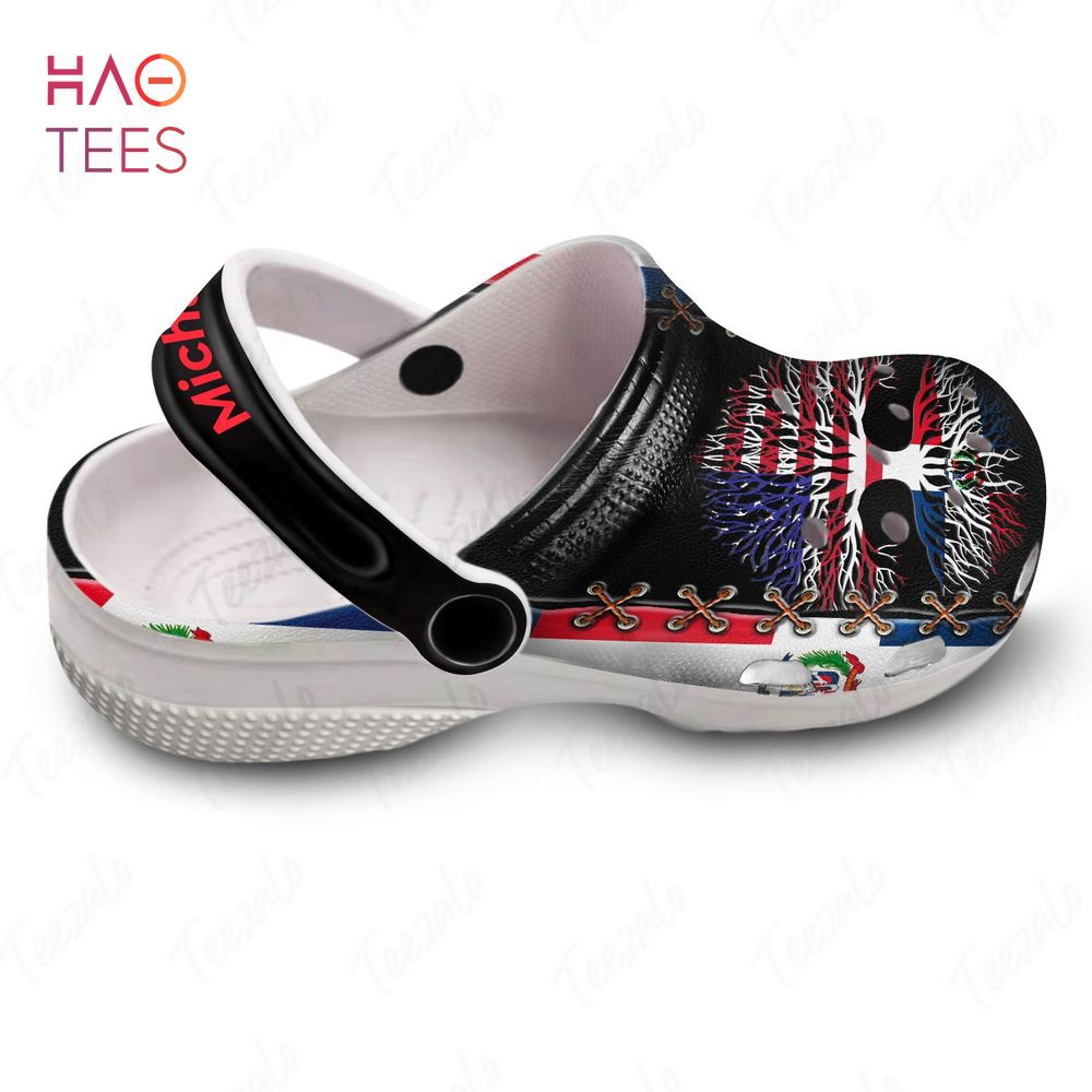 Dominican Roots Gift Dominican American Flag Crocs Crocband Clogs Shoes Comfortable For Men Women and Kids - Image 3