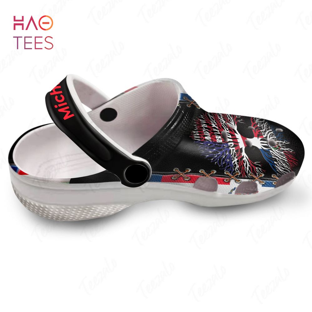 Dominican Roots Gift Dominican American Flag Crocs Crocband Clogs Shoes Comfortable For Men Women and Kids - Image 2