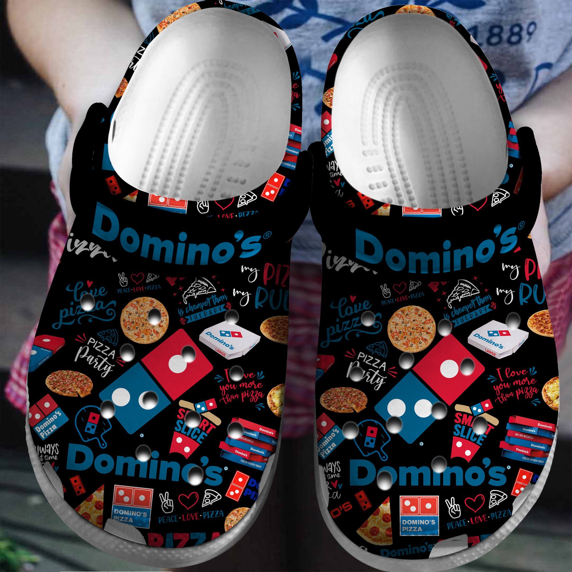 Domino Pizza Crocs Crocband Clogs Shoes Comfortable For Men Women and Kids